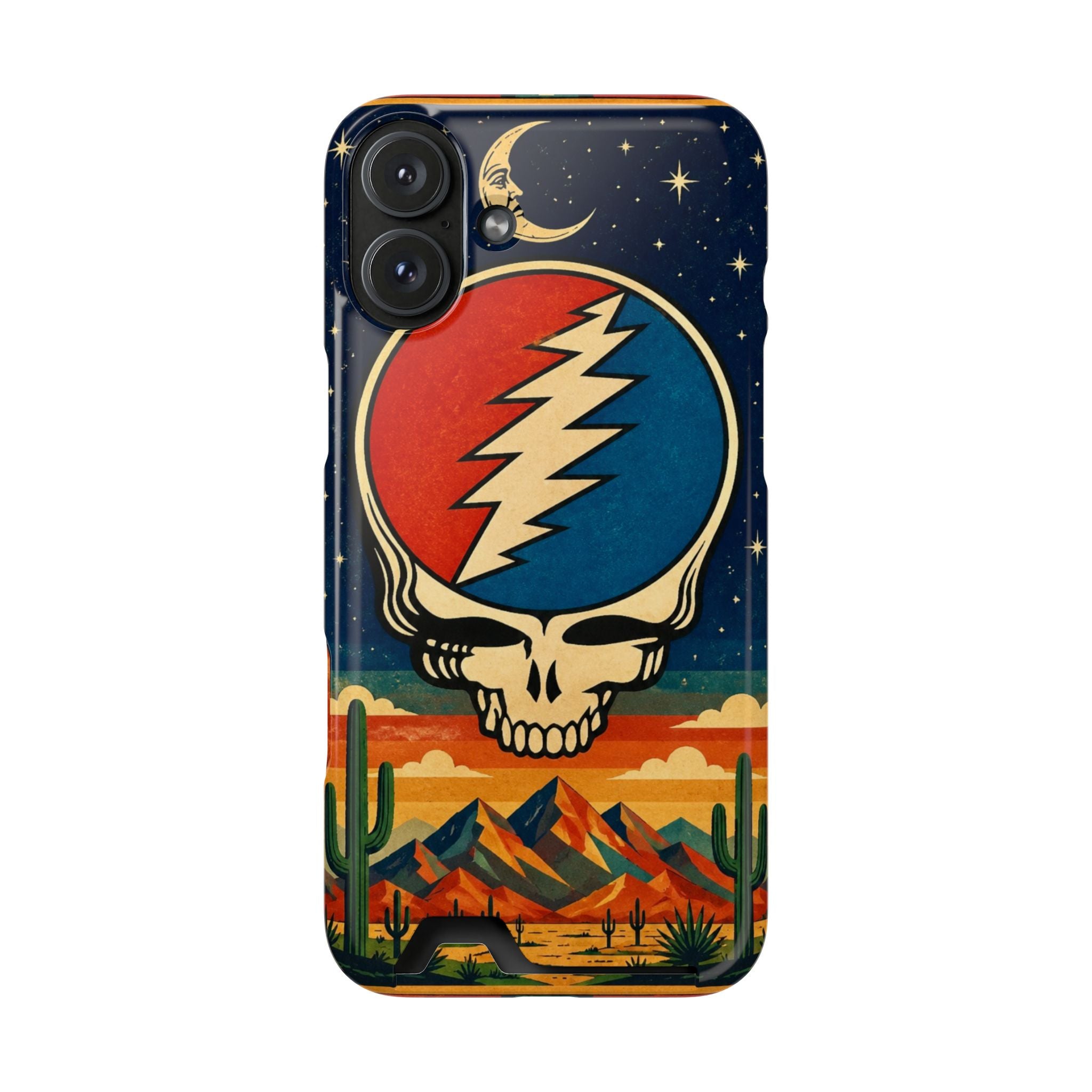 Grateful Dead Steal Your Face Skull with Lightning Bolt Phone Case | Card Holder