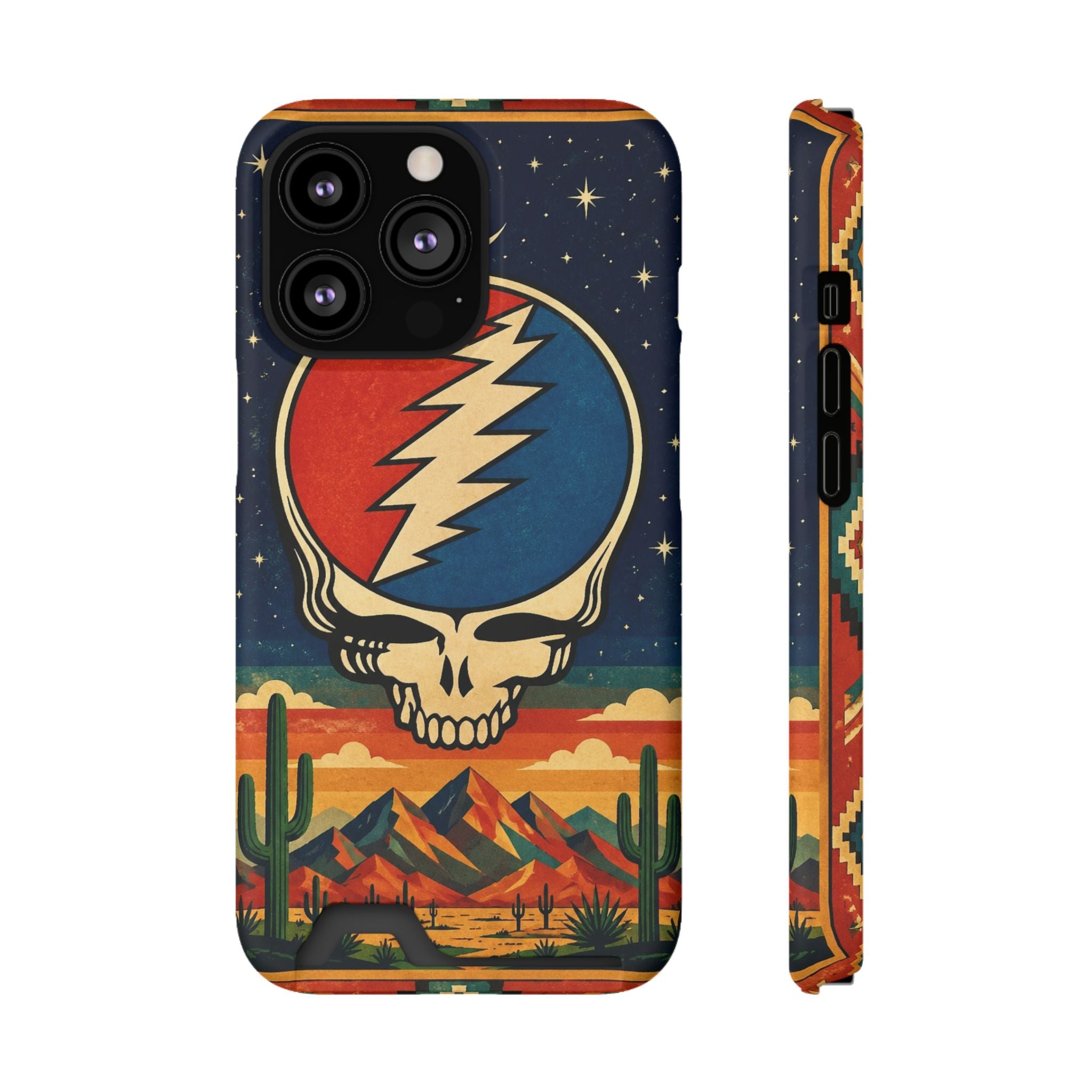 Grateful Dead Steal Your Face Skull with Lightning Bolt Phone Case | Card Holder