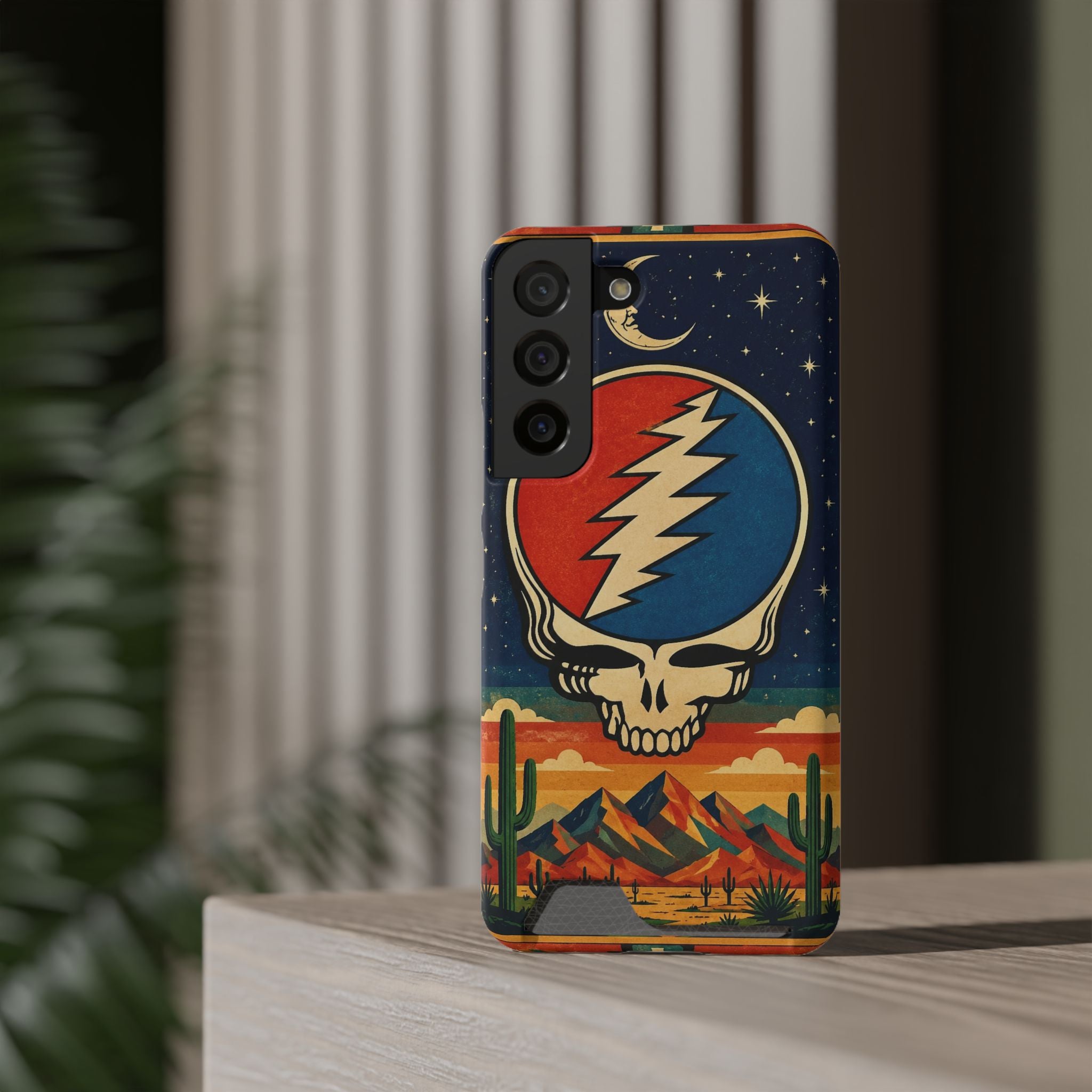 Grateful Dead Steal Your Face Skull with Lightning Bolt Phone Case | Card Holder
