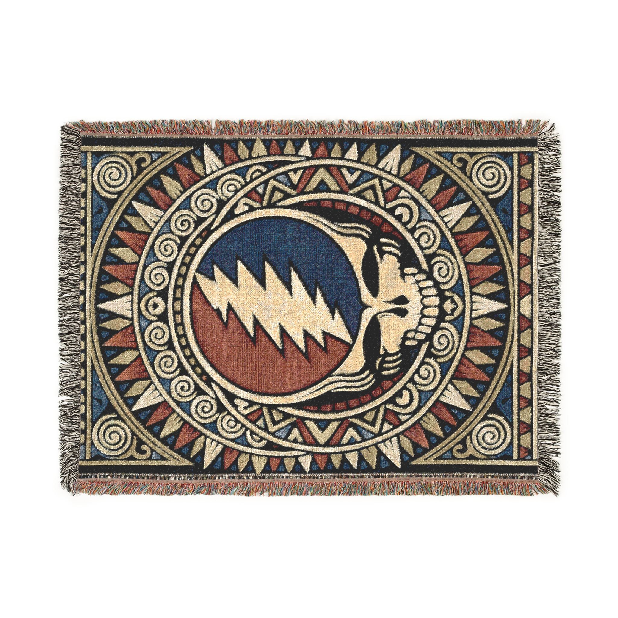 Grateful Dead Sacred Geometry Woven Blanket | Steal Your Face | Jacquard Throw