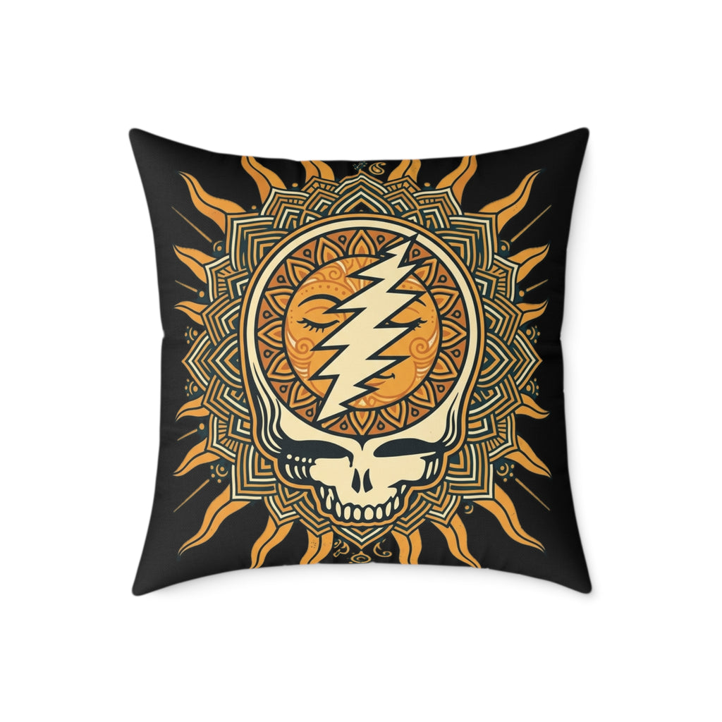 Steal Your Face Mandala Skull Pillow | Square Poly Canvas Pillow