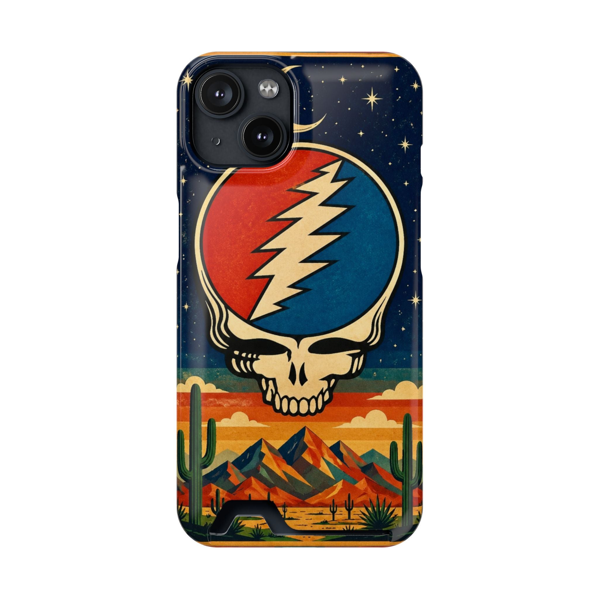 Grateful Dead Steal Your Face Skull with Lightning Bolt Phone Case | Card Holder