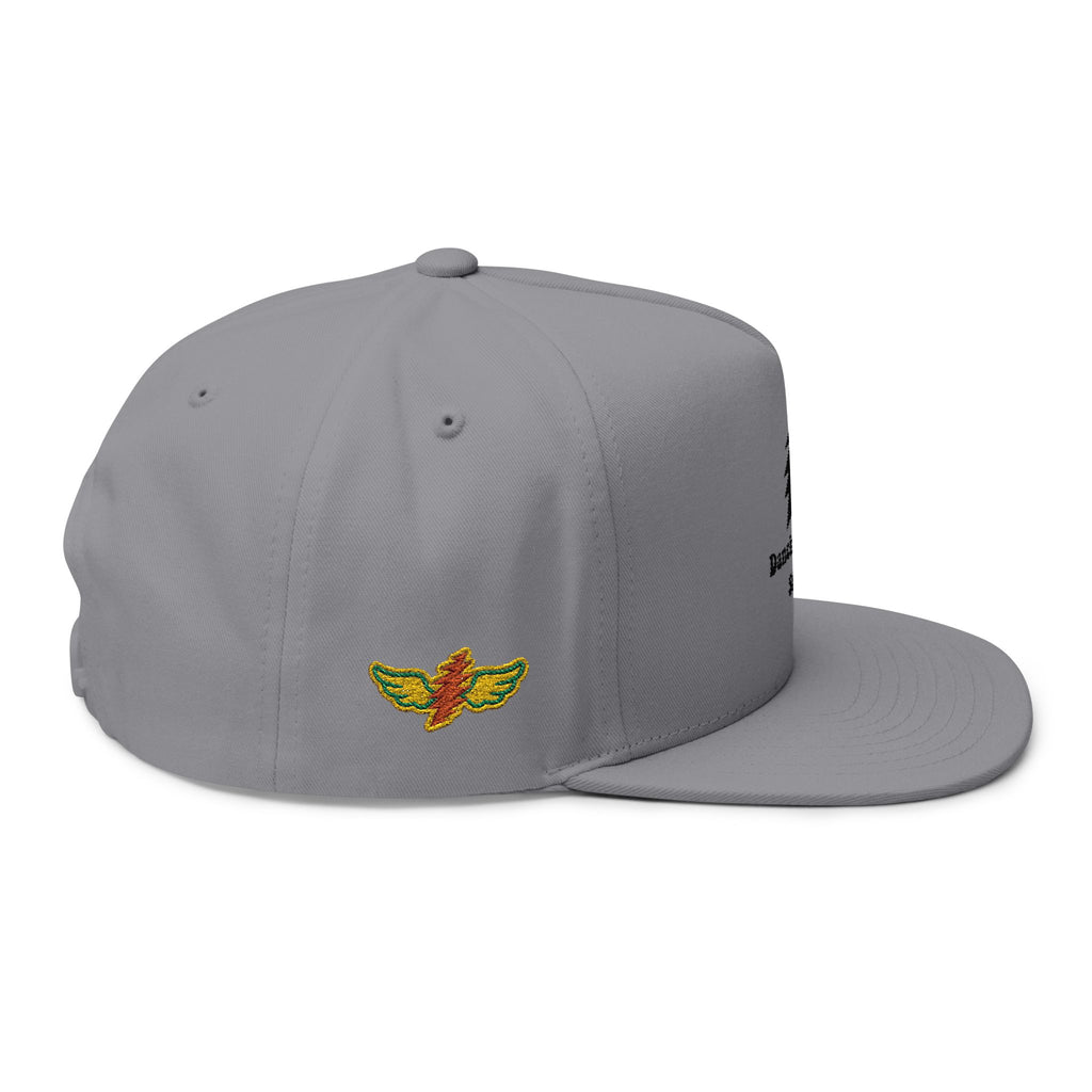 Flat Bill Cap — Embroidered 'Dancing In The Streets' Lightning Logo