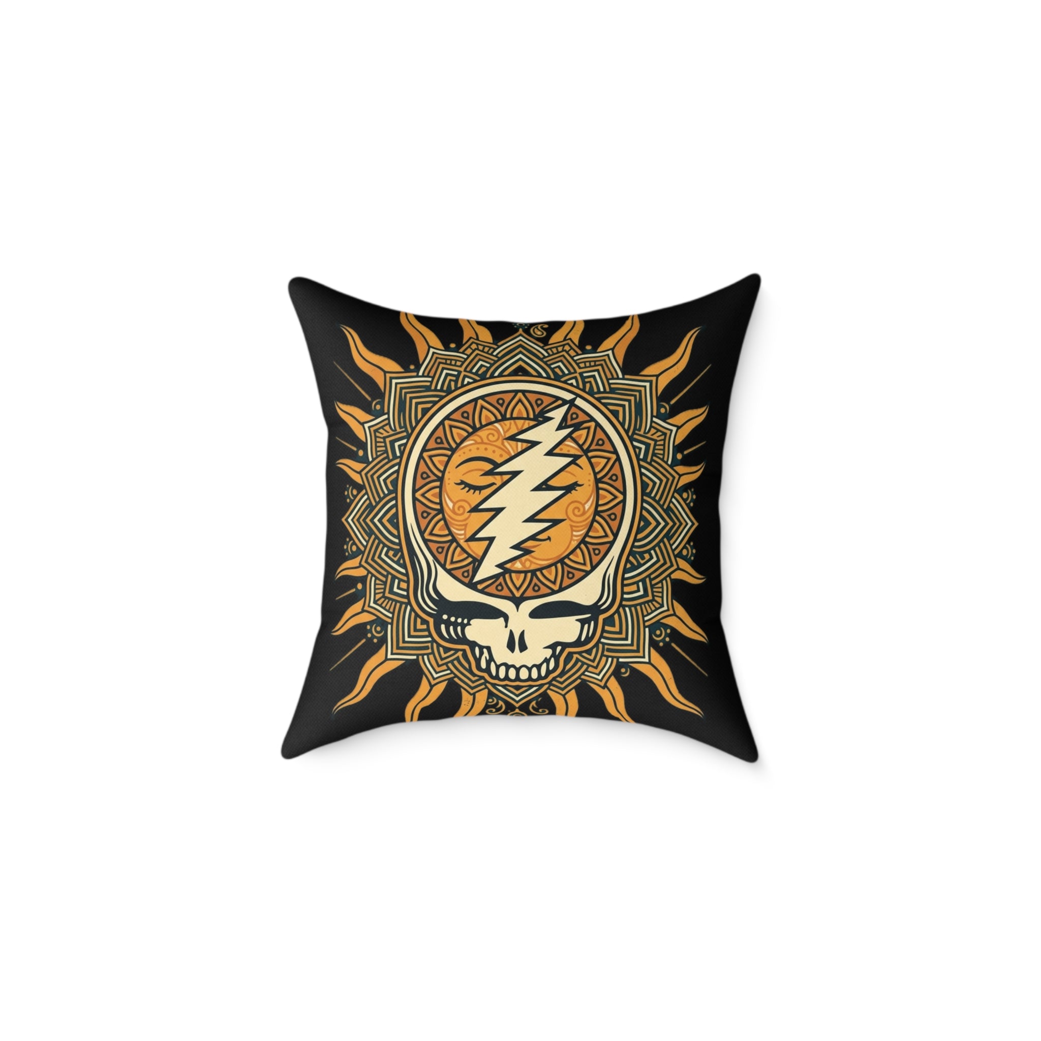 Steal Your Face Mandala Skull Pillow | Square Poly Canvas Pillow