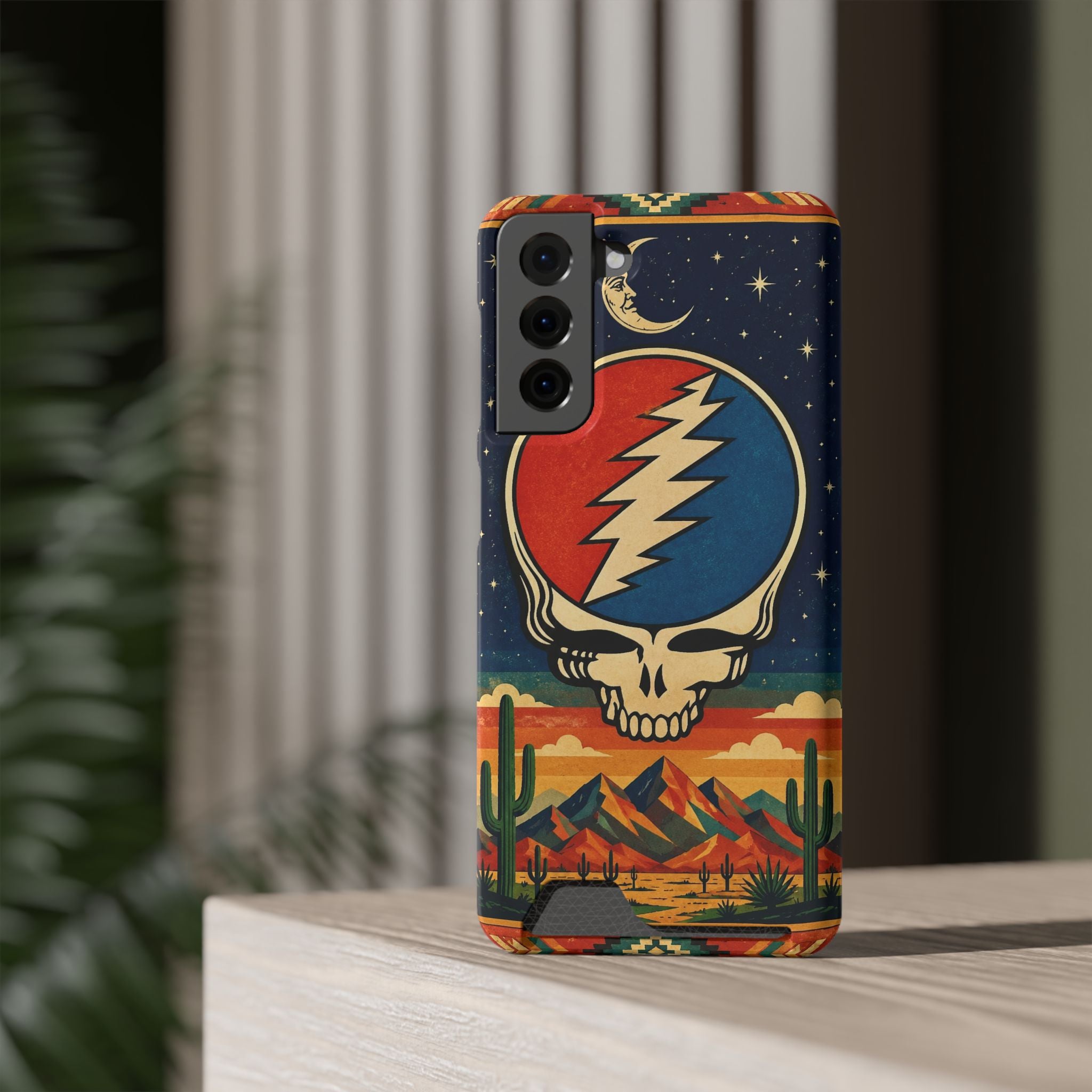 Grateful Dead Steal Your Face Skull with Lightning Bolt Phone Case | Card Holder