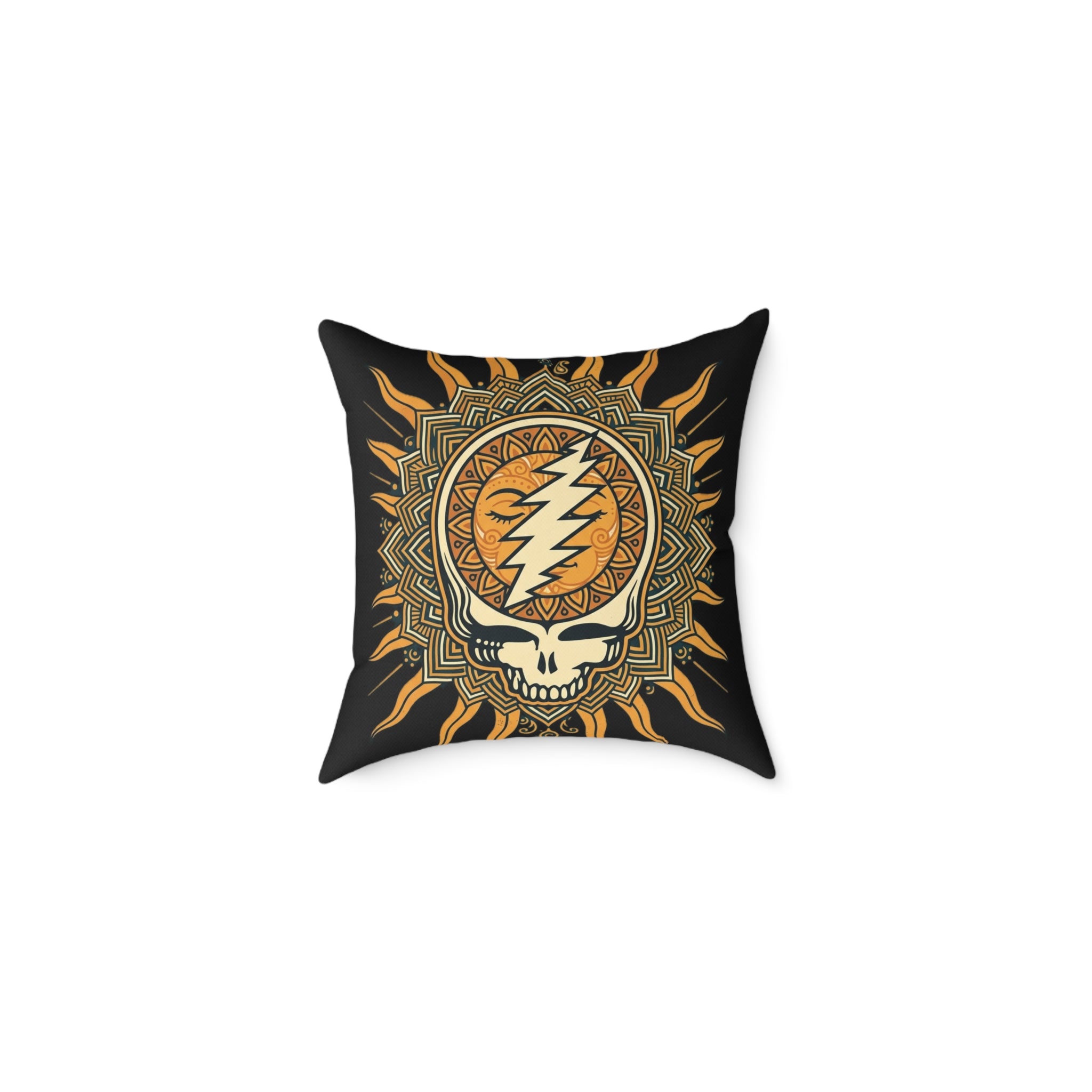 Steal Your Face Mandala Skull Pillow | Square Poly Canvas Pillow