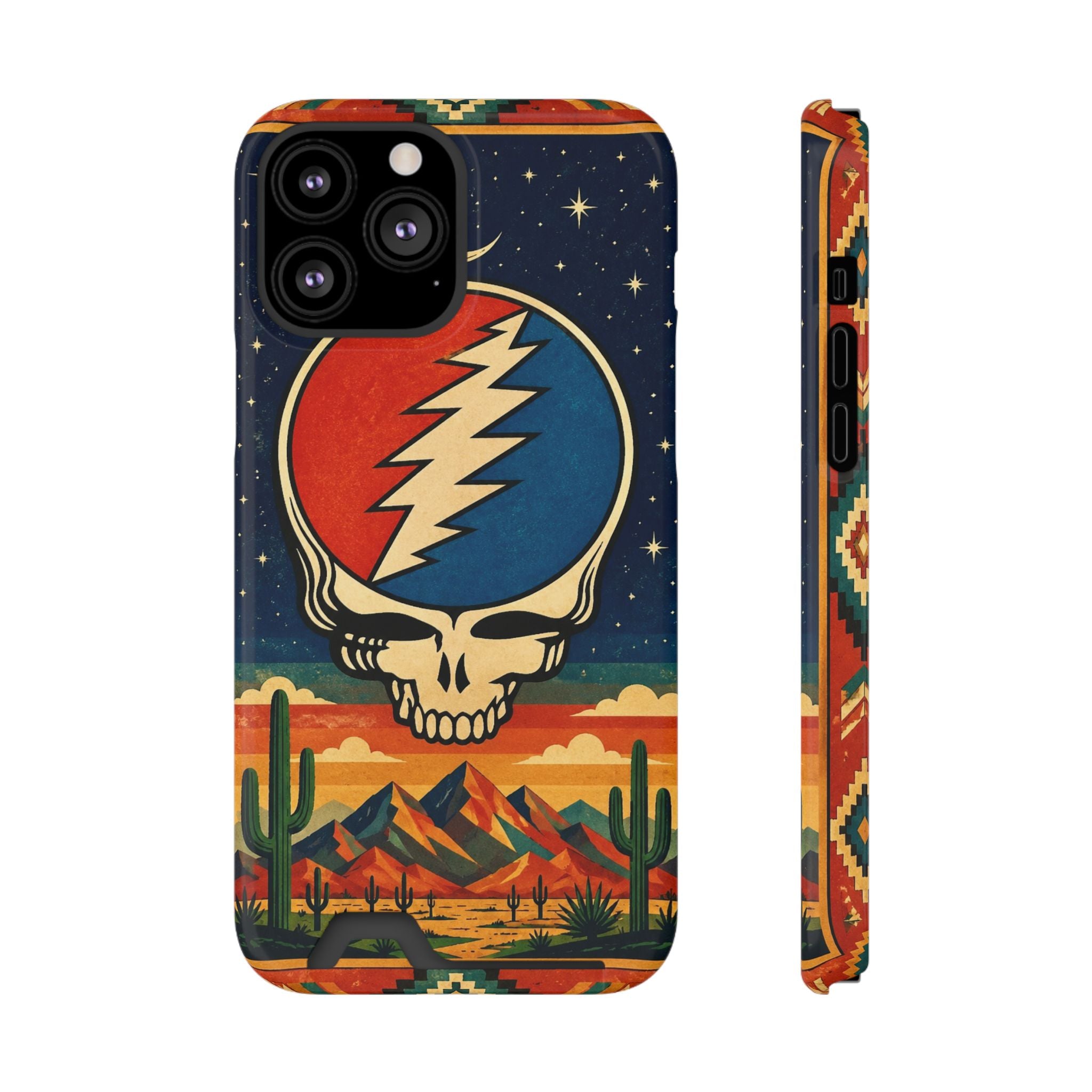 Grateful Dead Steal Your Face Skull with Lightning Bolt Phone Case | Card Holder
