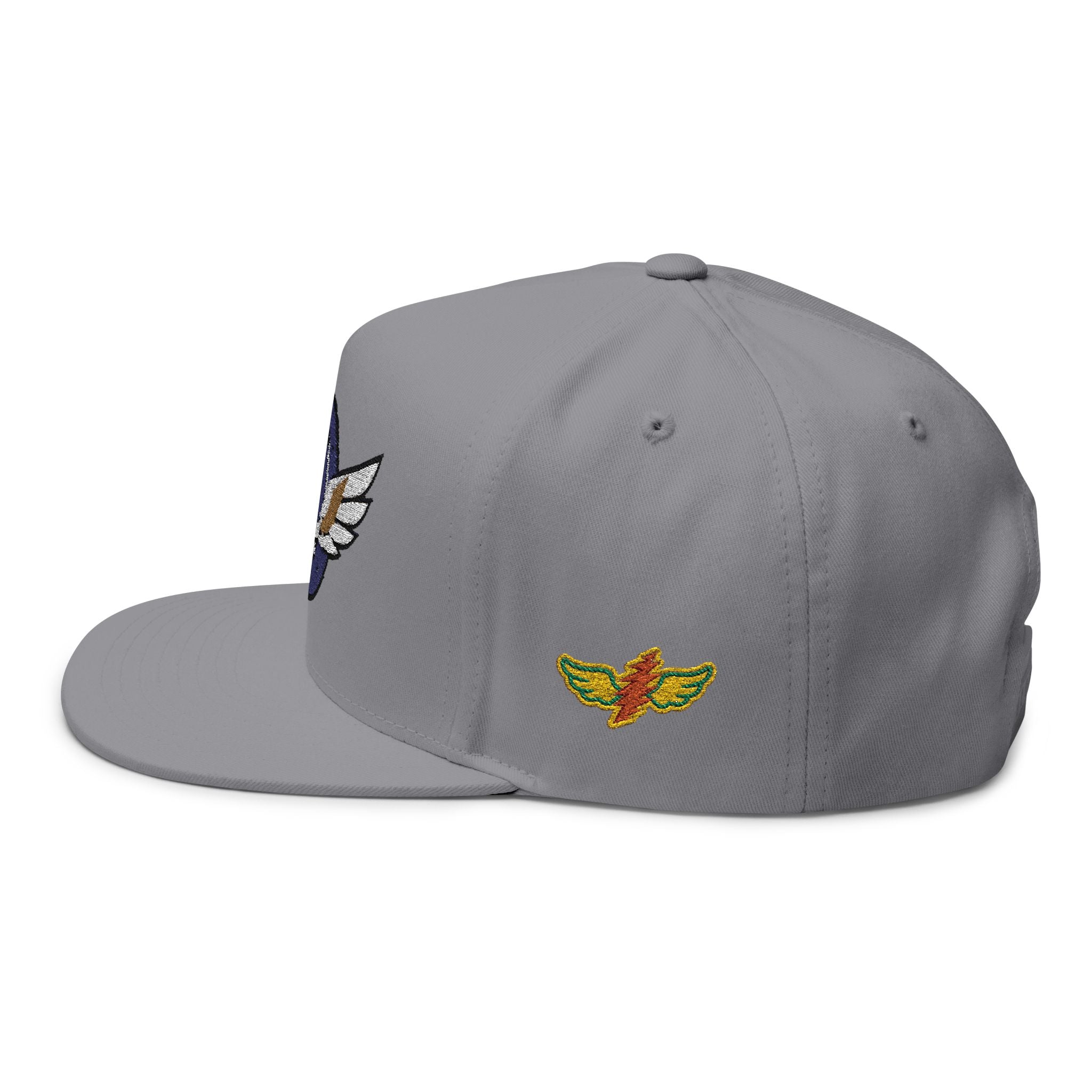 Grateful Dead Inspire Winged Steal Your Face Lightning Emblem Flat Bill Cap | Embroidered Snapback