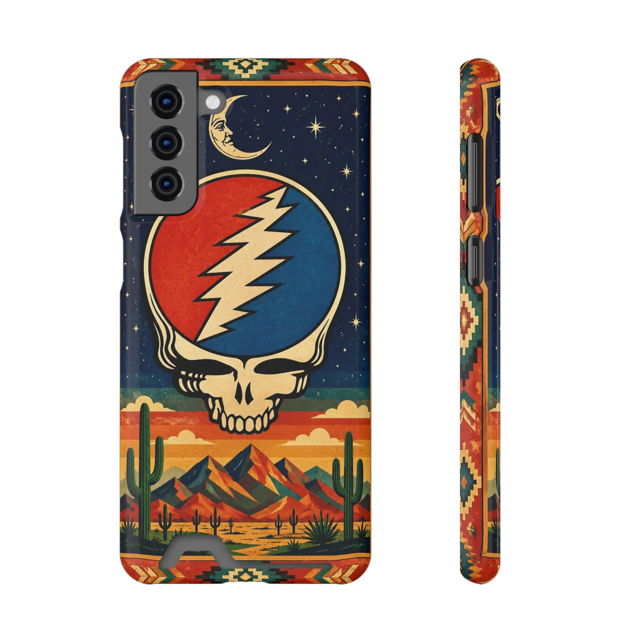Grateful Dead Steal Your Face Skull with Lightning Bolt Phone Case | Card Holder