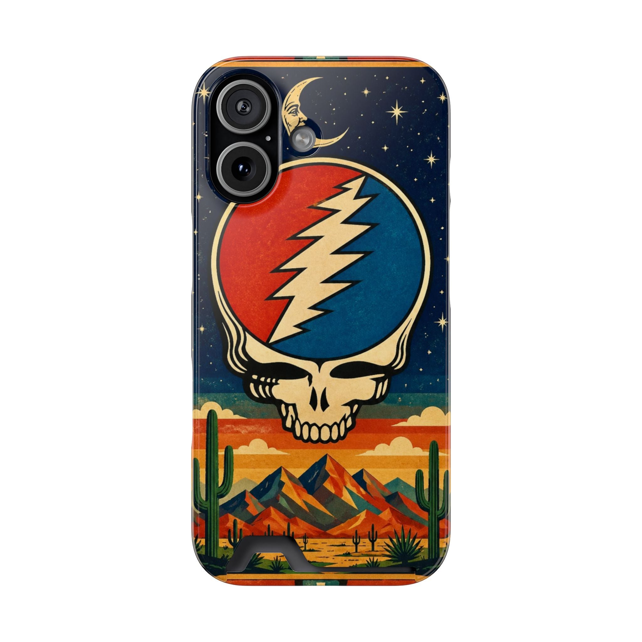 Grateful Dead Steal Your Face Skull with Lightning Bolt Phone Case | Card Holder