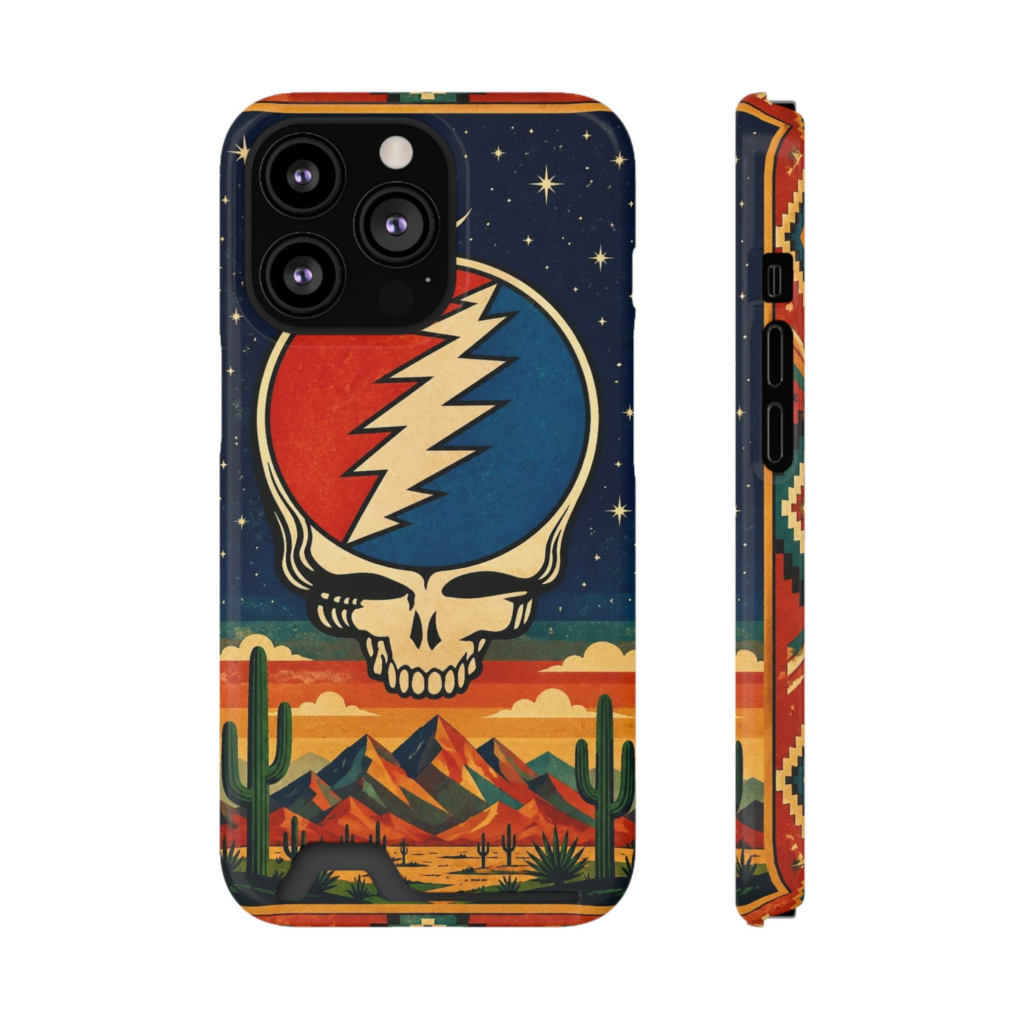 Grateful Dead Steal Your Face Skull with Lightning Bolt Phone Case | Card Holder