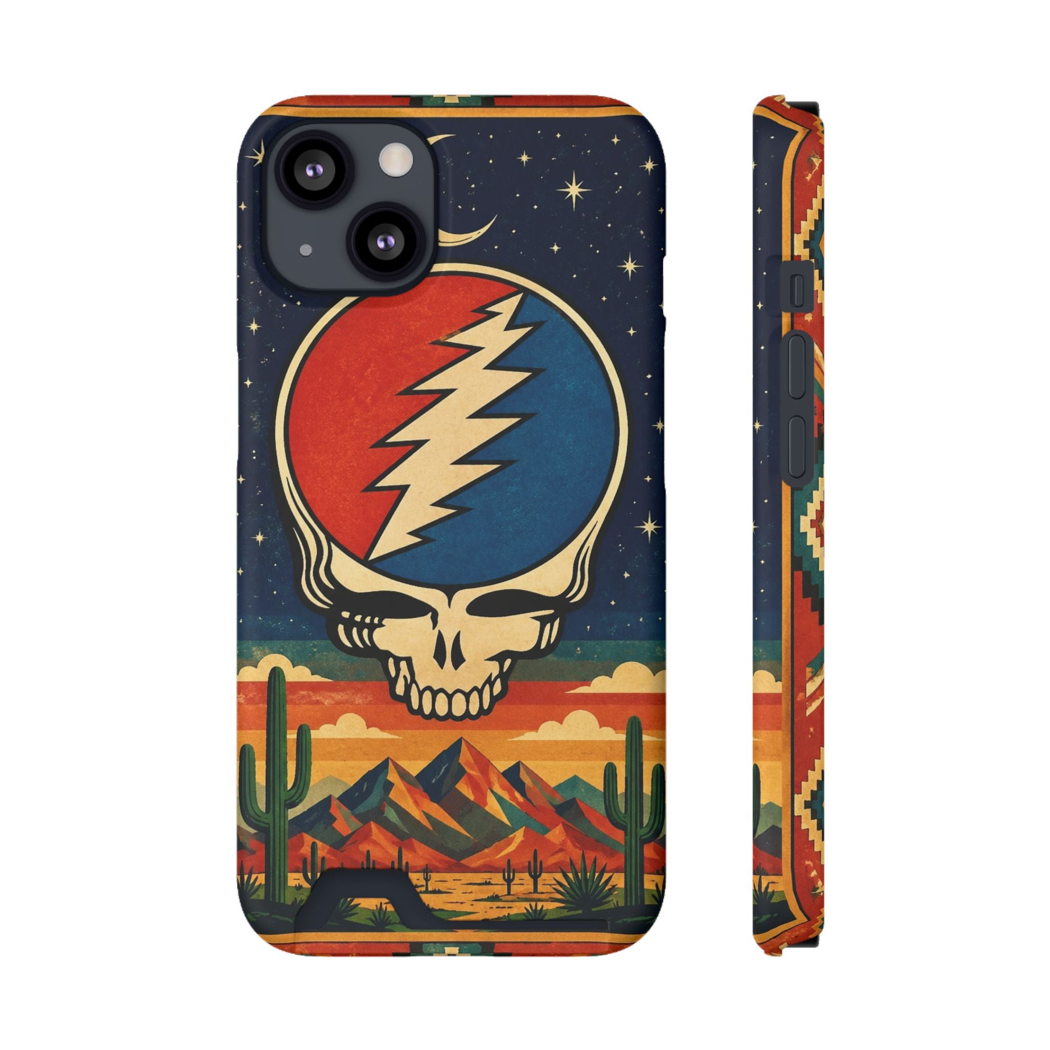 Grateful Dead Steal Your Face Skull with Lightning Bolt Phone Case | Card Holder