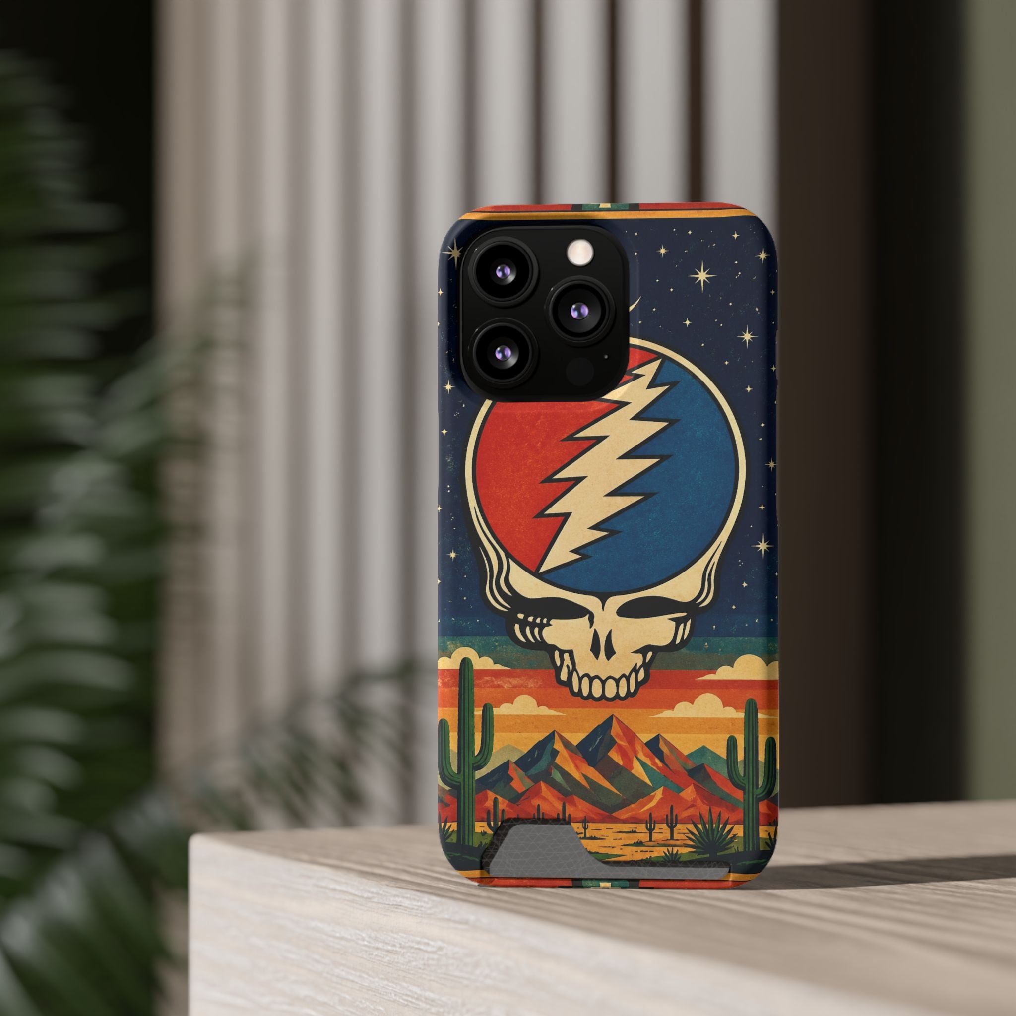 Grateful Dead Steal Your Face Skull with Lightning Bolt Phone Case | Card Holder