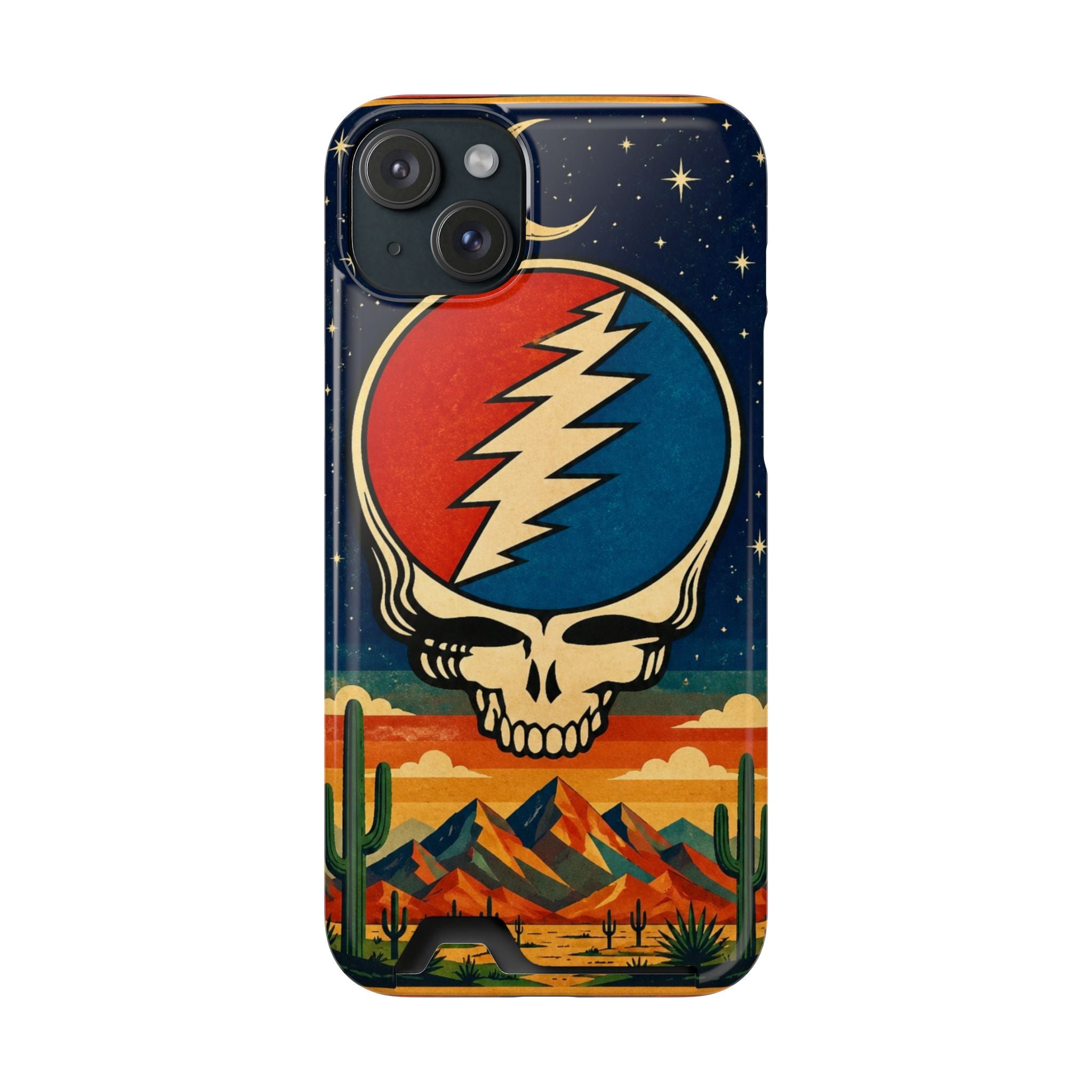 Grateful Dead Steal Your Face Skull with Lightning Bolt Phone Case | Card Holder