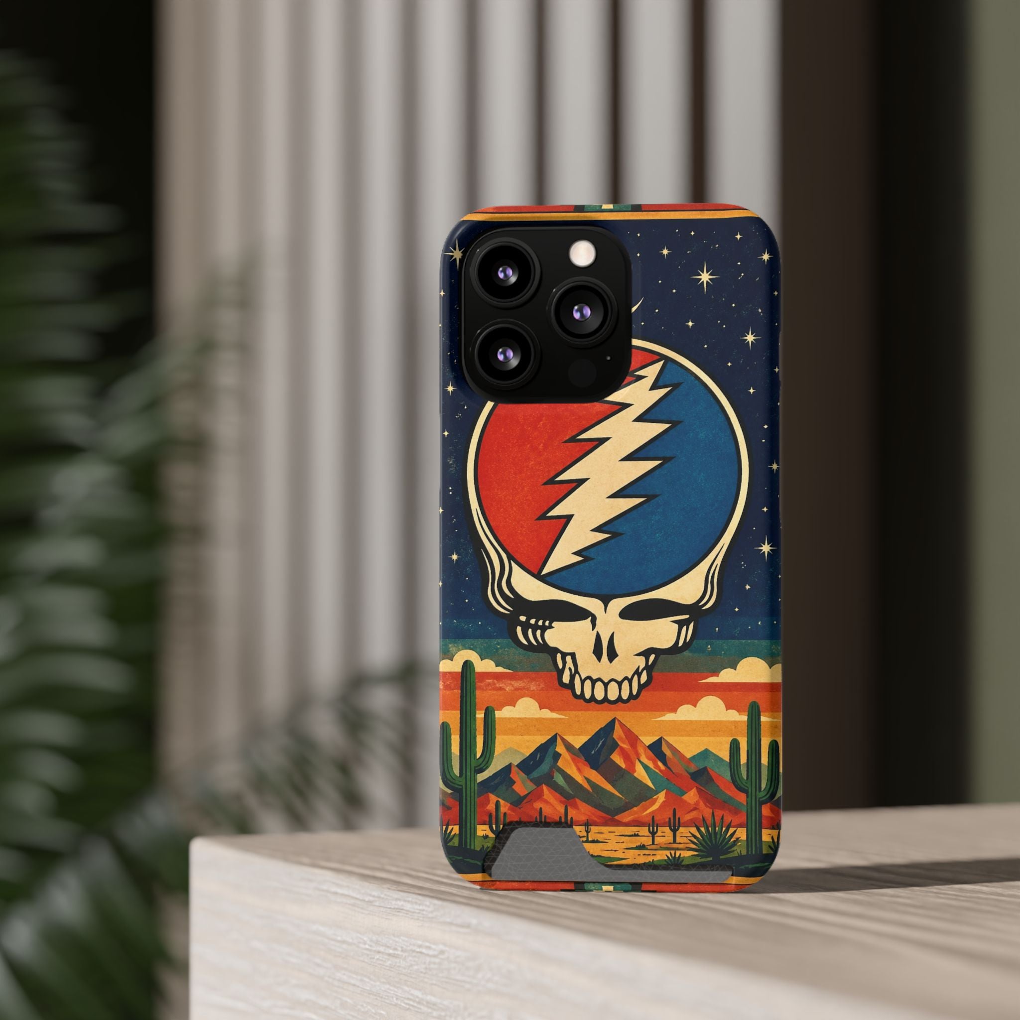 Grateful Dead Steal Your Face Skull with Lightning Bolt Phone Case | Card Holder
