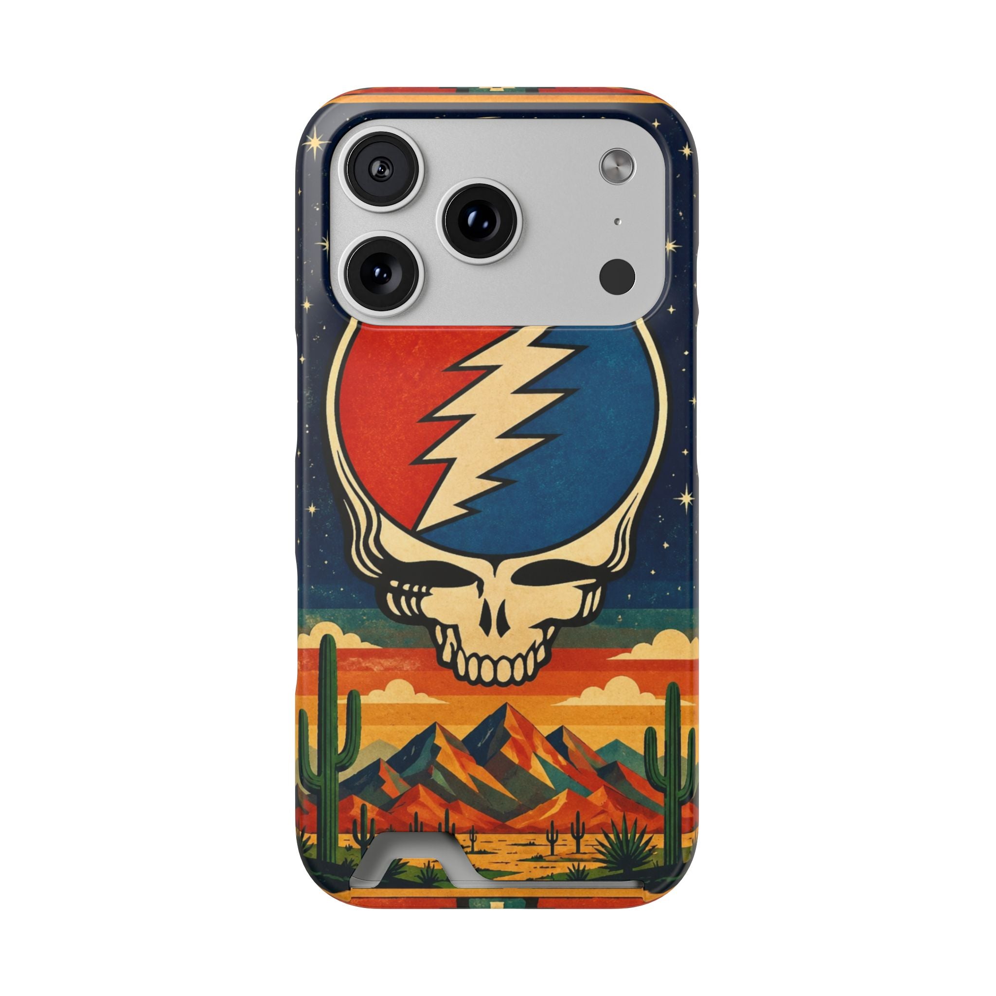 Grateful Dead Steal Your Face Skull with Lightning Bolt Phone Case | Card Holder