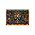 Grateful Dead Lightning Skull Outdoor Rug | Boho Geometric Patio Mat