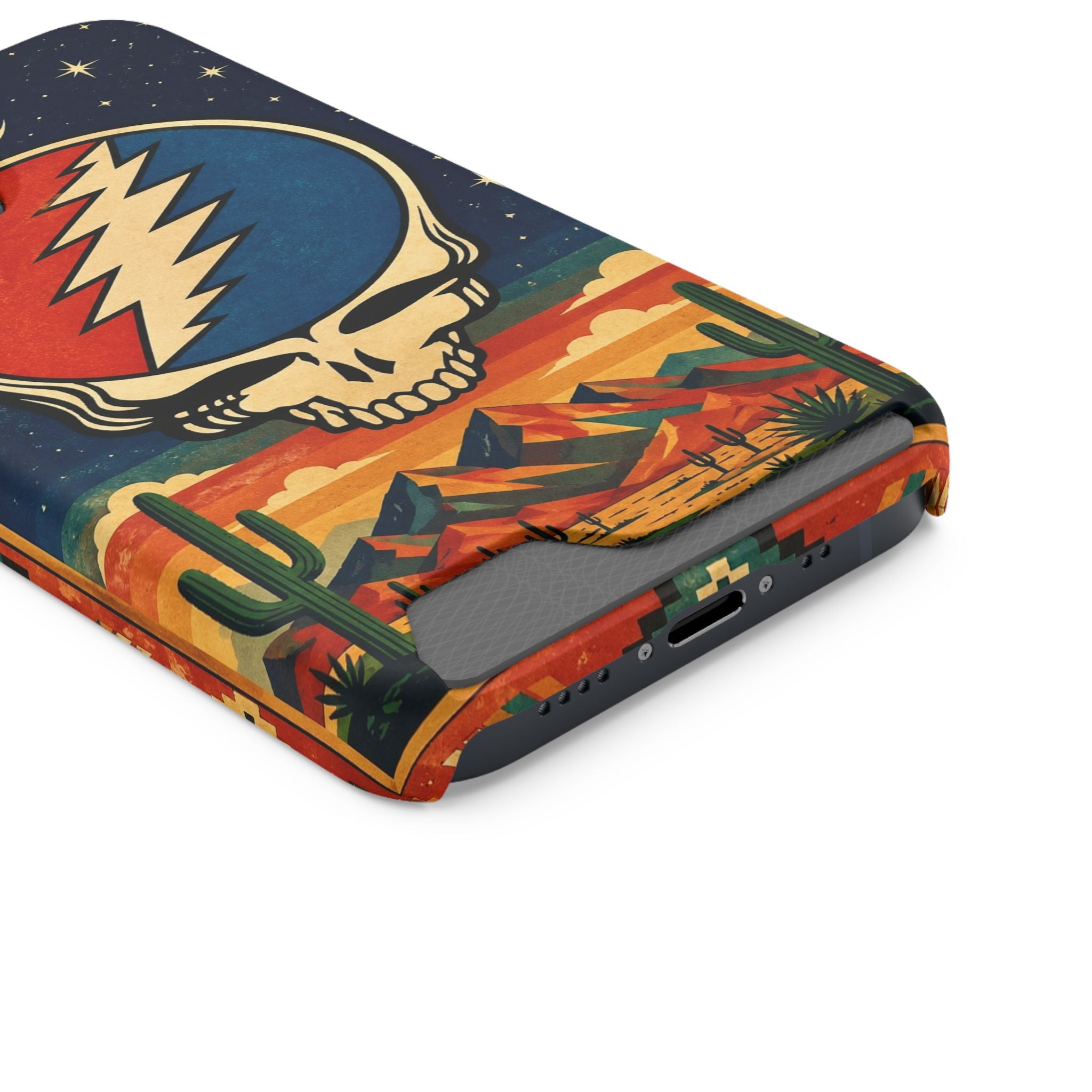 Grateful Dead Steal Your Face Skull with Lightning Bolt Phone Case | Card Holder