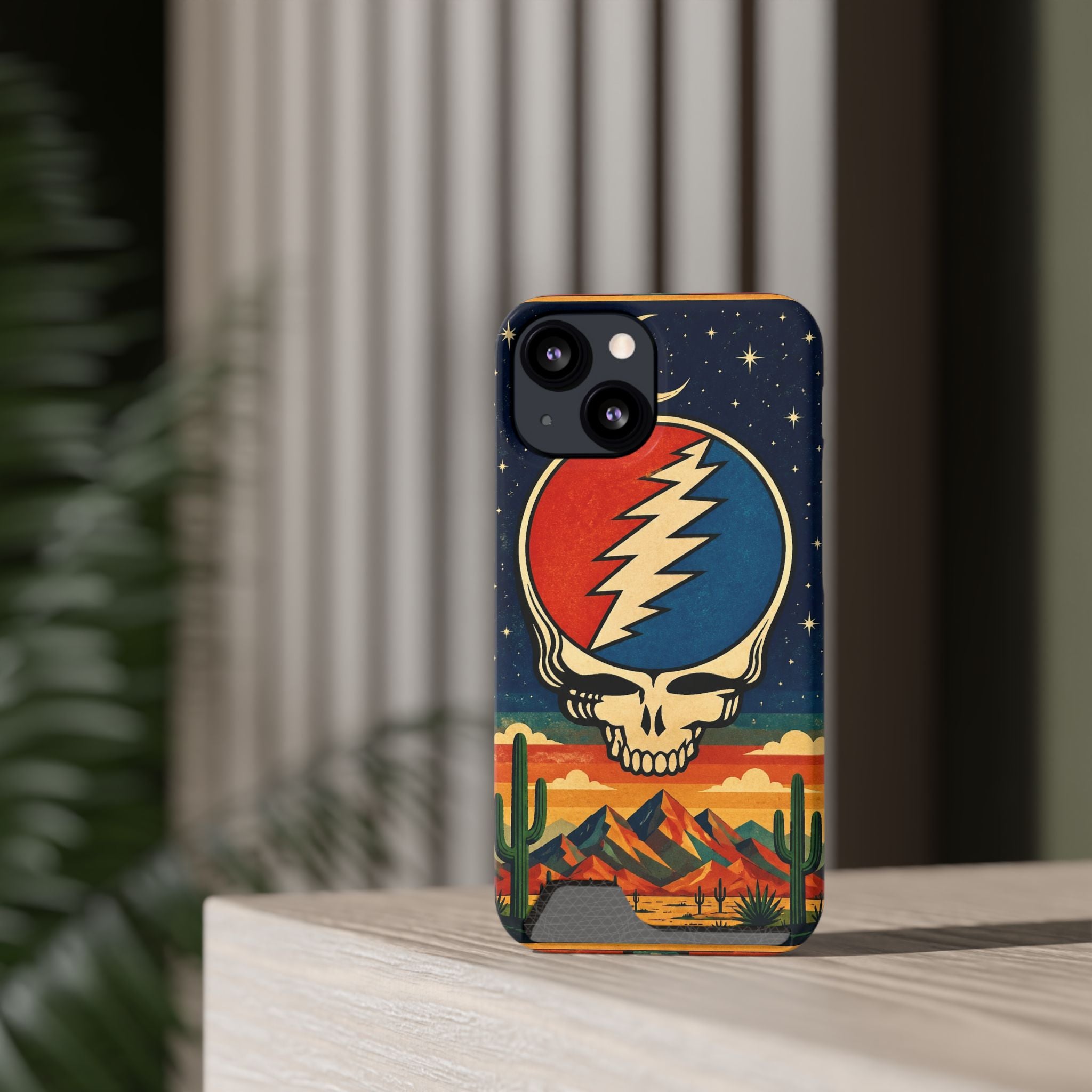Grateful Dead Steal Your Face Skull with Lightning Bolt Phone Case | Card Holder