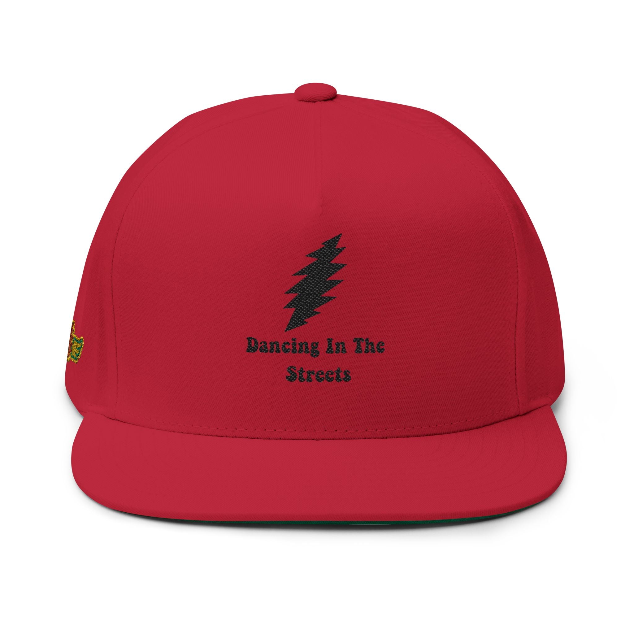 Flat Bill Cap — Embroidered 'Dancing In The Streets' Lightning Logo