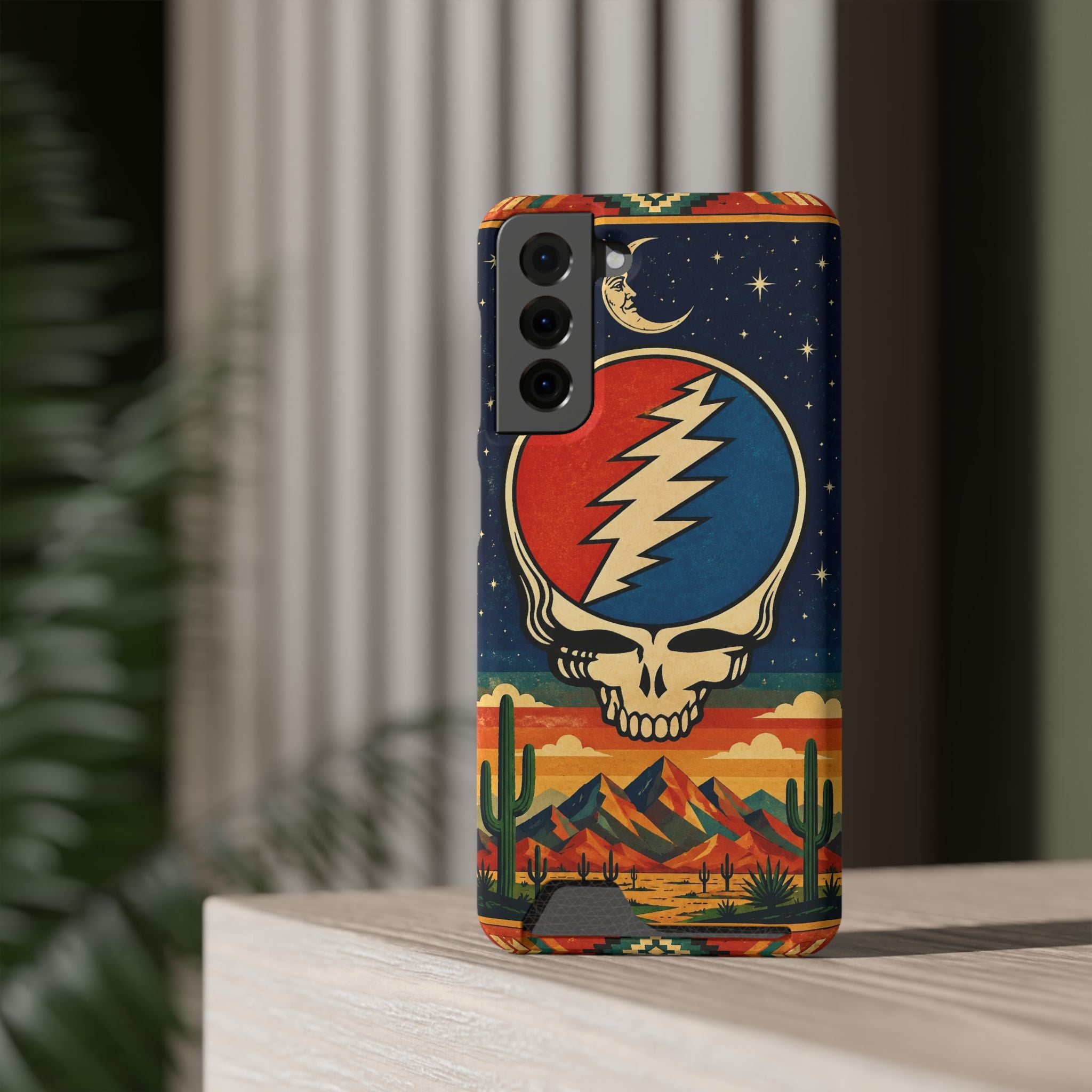 Grateful Dead Steal Your Face Skull with Lightning Bolt Phone Case | Card Holder