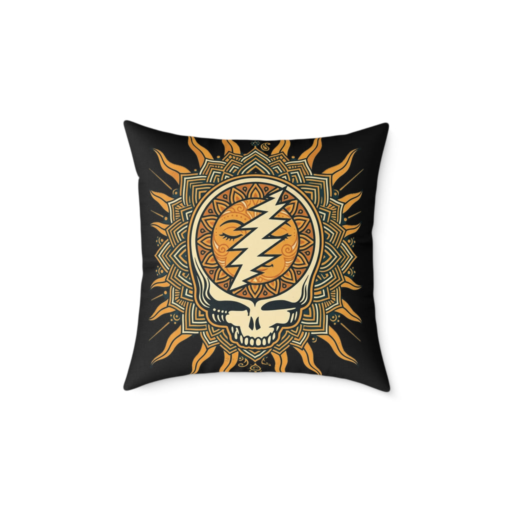Steal Your Face Mandala Skull Pillow | Square Poly Canvas Pillow