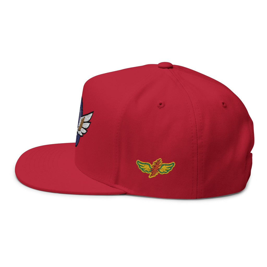 Grateful Dead Inspire Winged Steal Your Face Lightning Emblem Flat Bill Cap | Embroidered Snapback