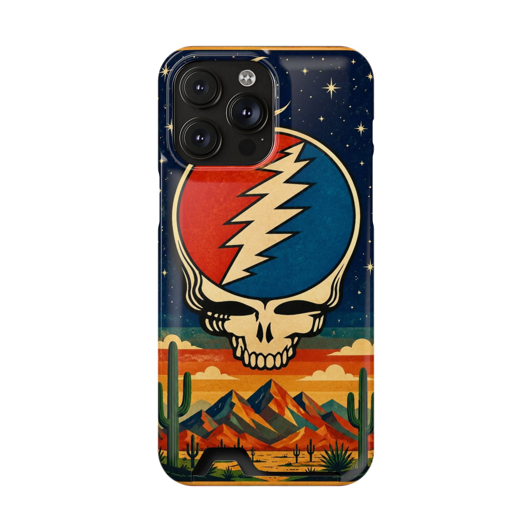 Grateful Dead Steal Your Face Skull with Lightning Bolt Phone Case | Card Holder