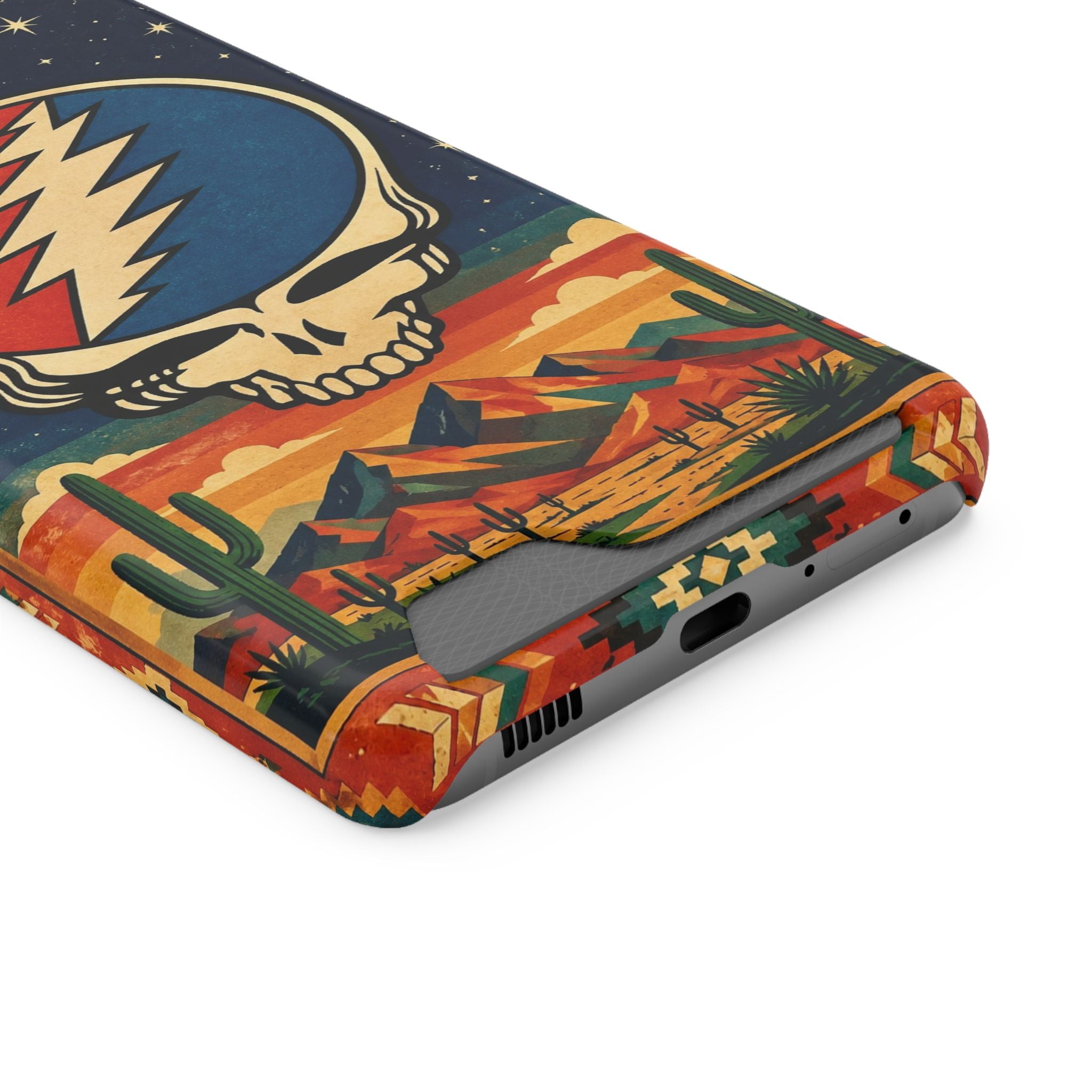 Grateful Dead Steal Your Face Skull with Lightning Bolt Phone Case | Card Holder