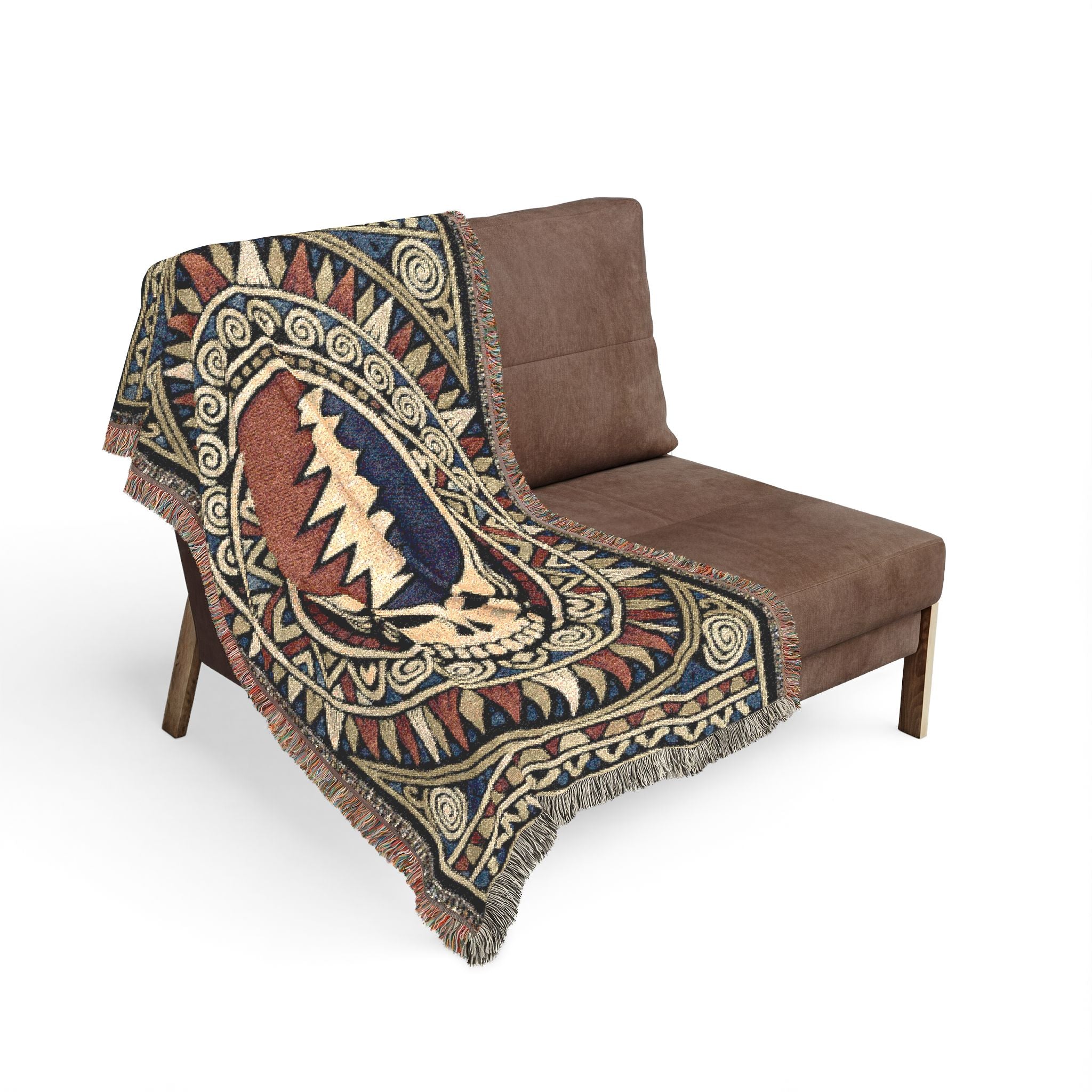 Grateful Dead Sacred Geometry Woven Blanket | Steal Your Face | Jacquard Throw
