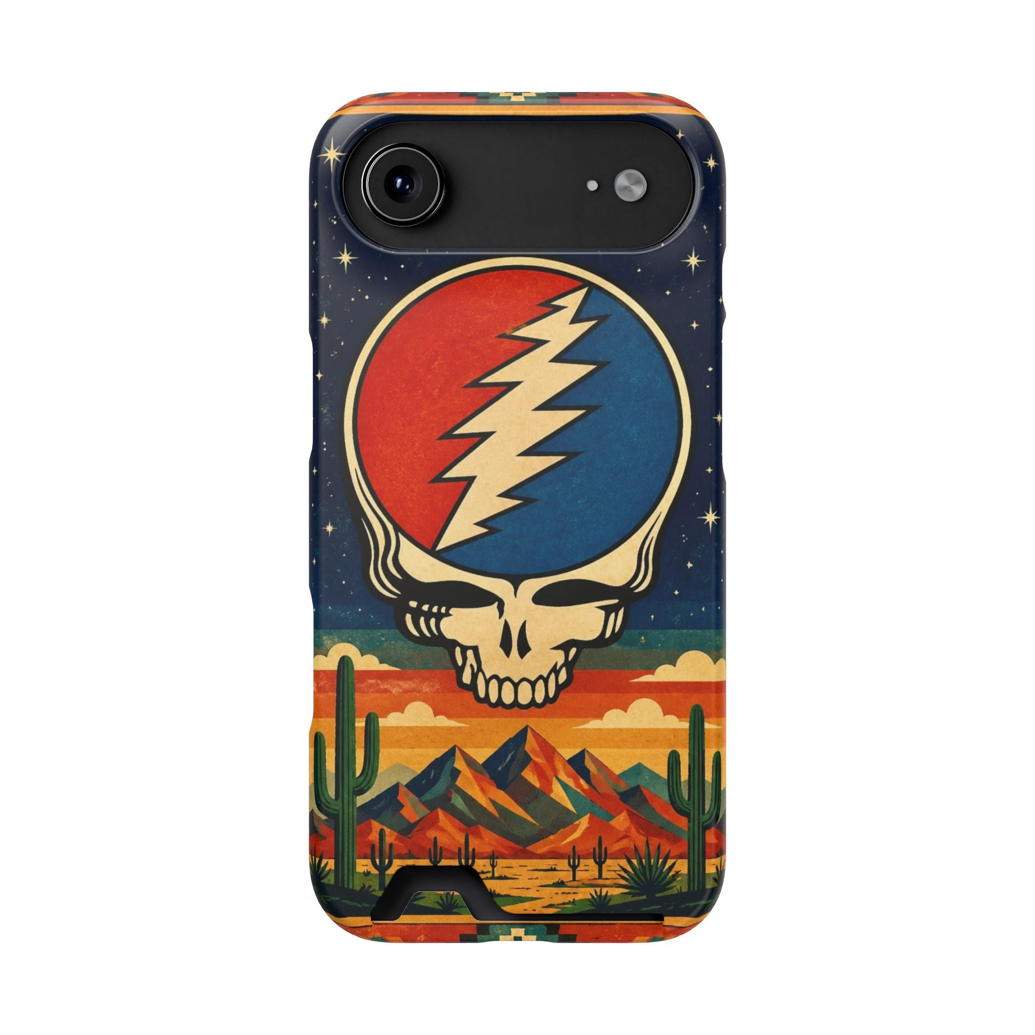 Grateful Dead Steal Your Face Skull with Lightning Bolt Phone Case | Card Holder