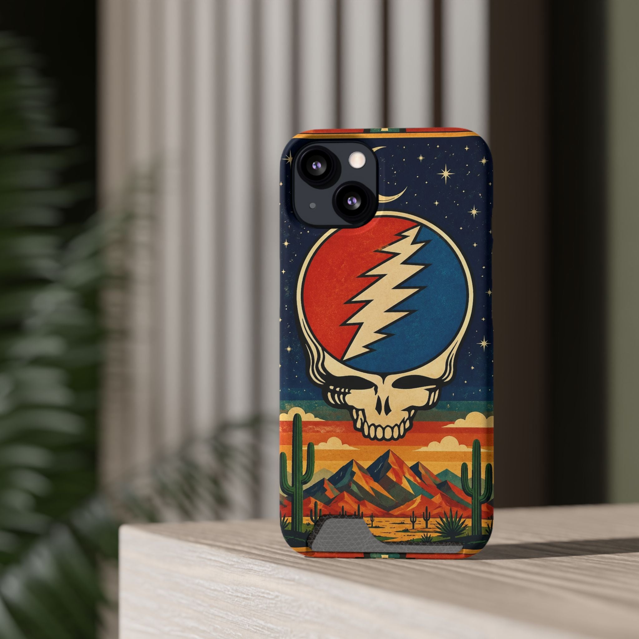 Grateful Dead Steal Your Face Skull with Lightning Bolt Phone Case | Card Holder