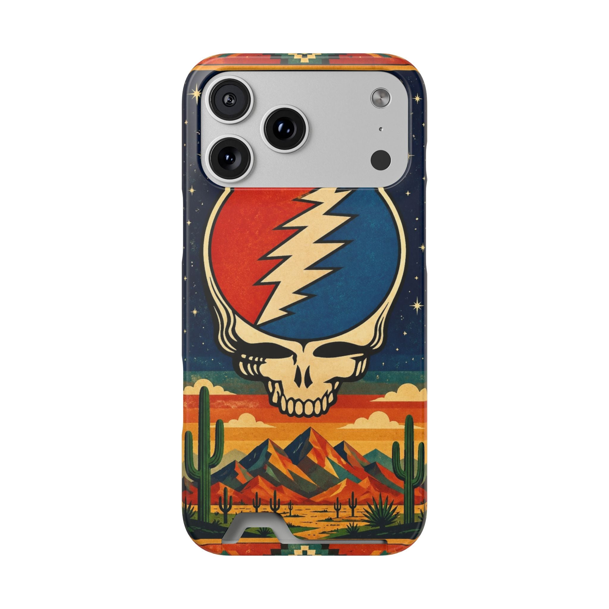Grateful Dead Steal Your Face Skull with Lightning Bolt Phone Case | Card Holder