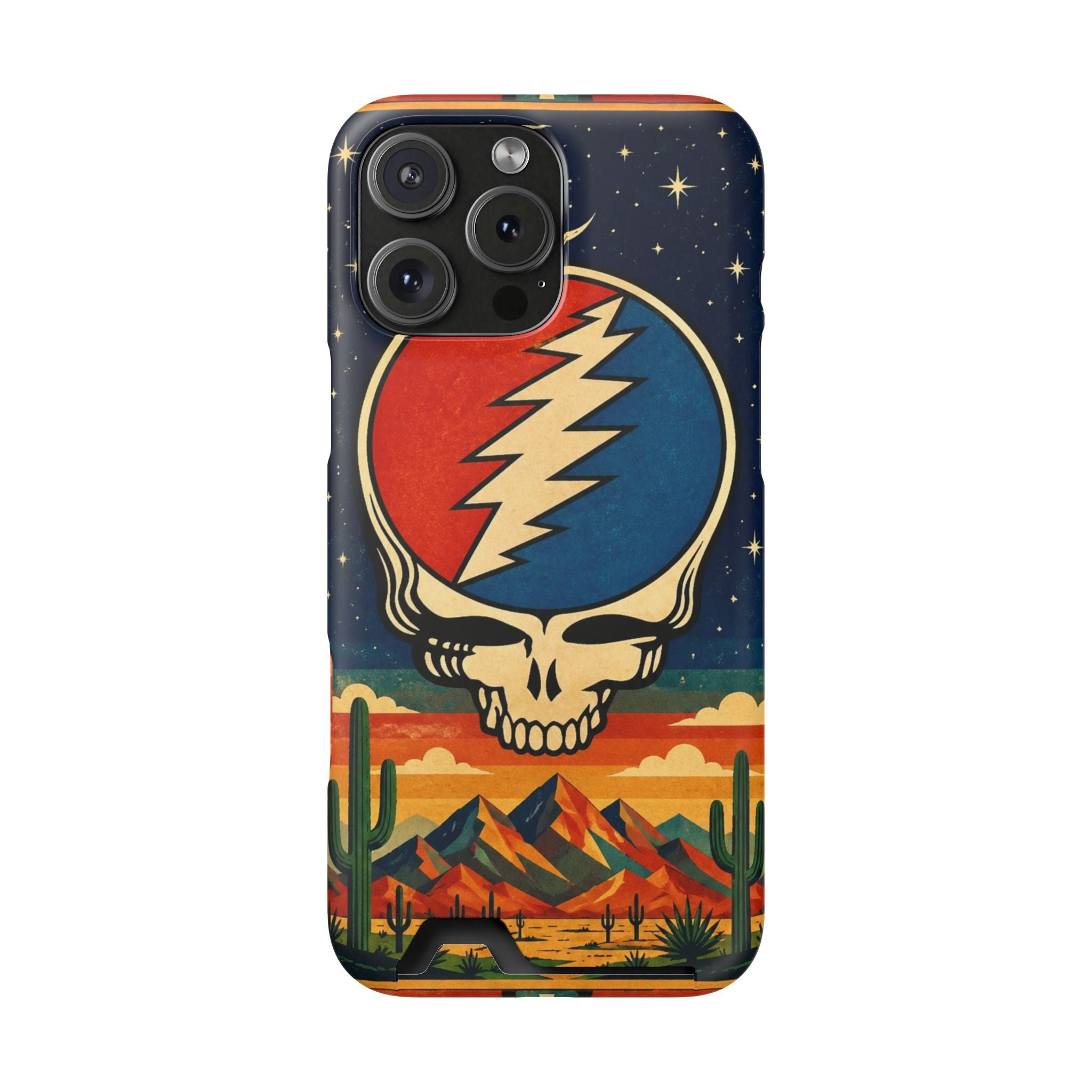 Grateful Dead Steal Your Face Skull with Lightning Bolt Phone Case | Card Holder