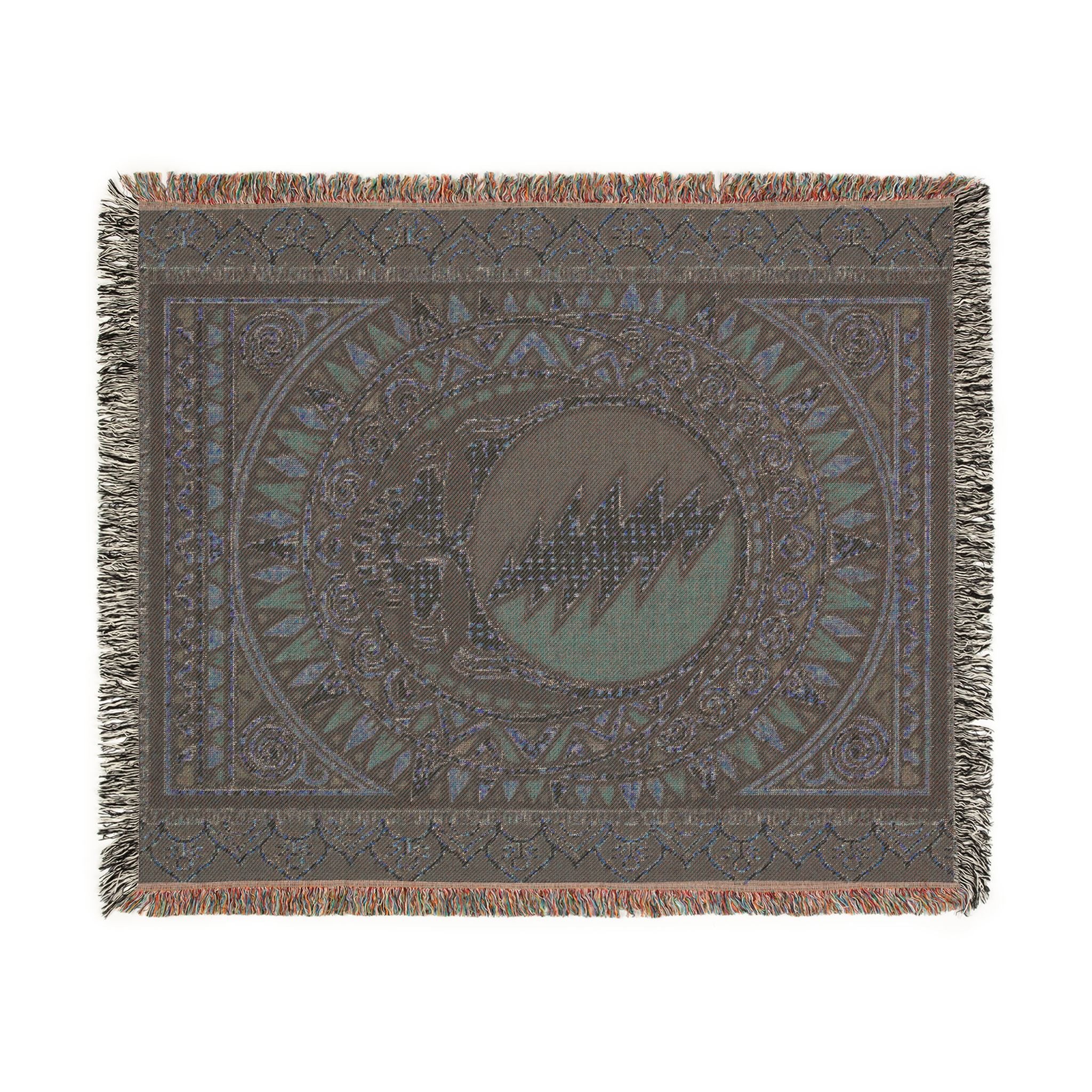 Grateful Dead Sacred Geometry Woven Blanket | Steal Your Face | Jacquard Throw