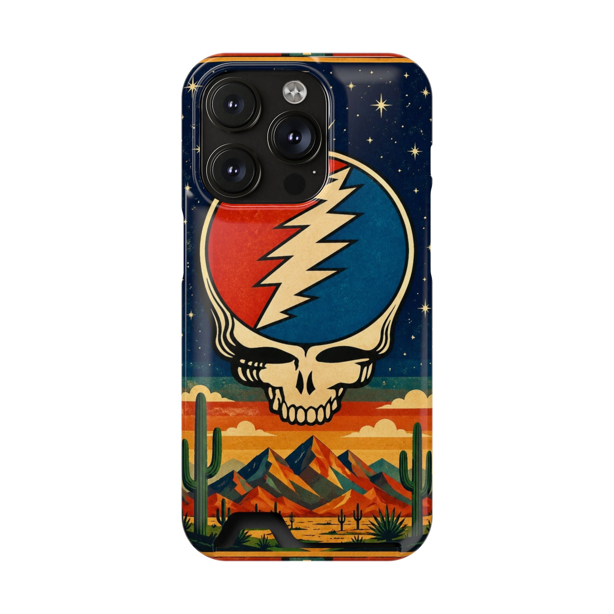 Grateful Dead Steal Your Face Skull with Lightning Bolt Phone Case | Card Holder