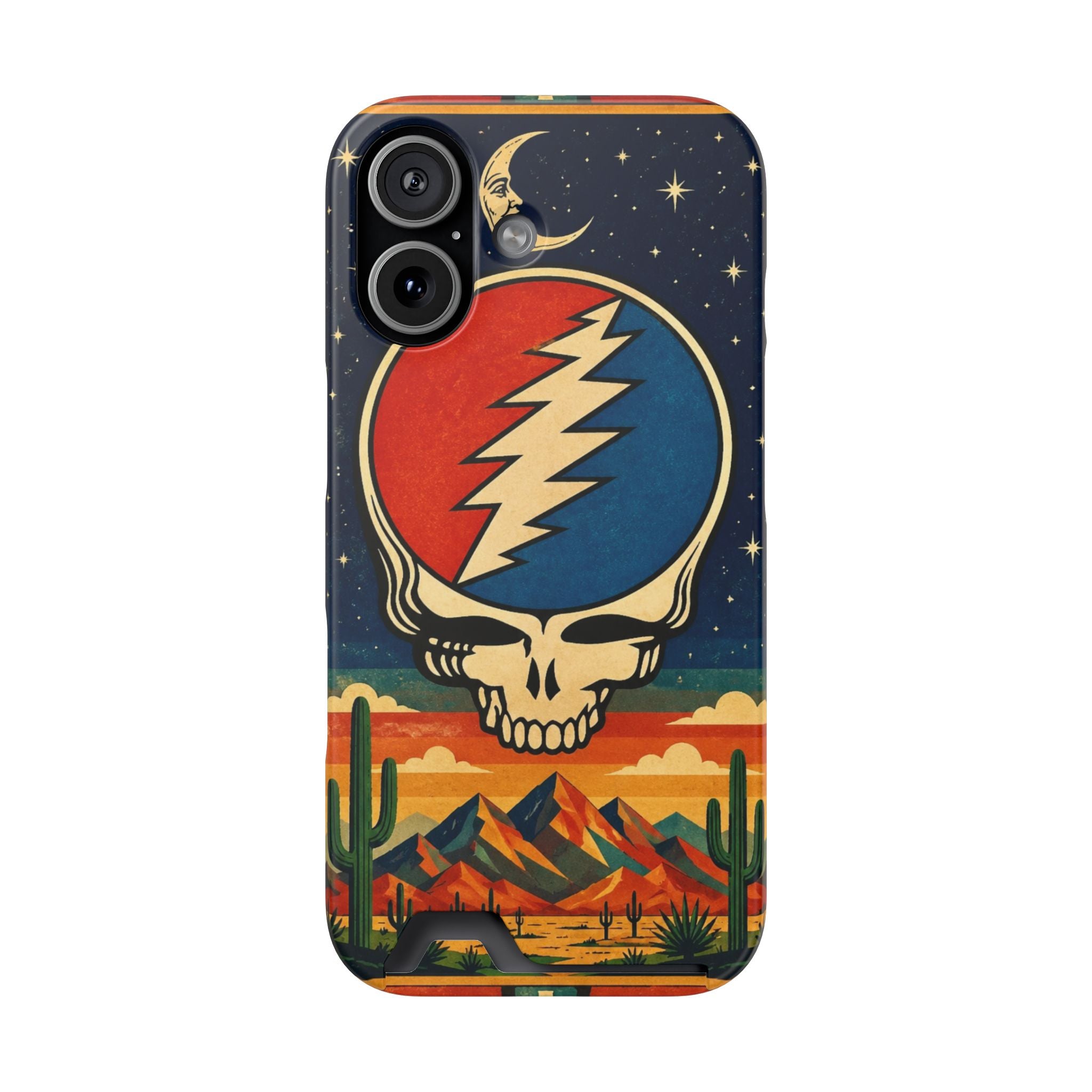 Grateful Dead Steal Your Face Skull with Lightning Bolt Phone Case | Card Holder