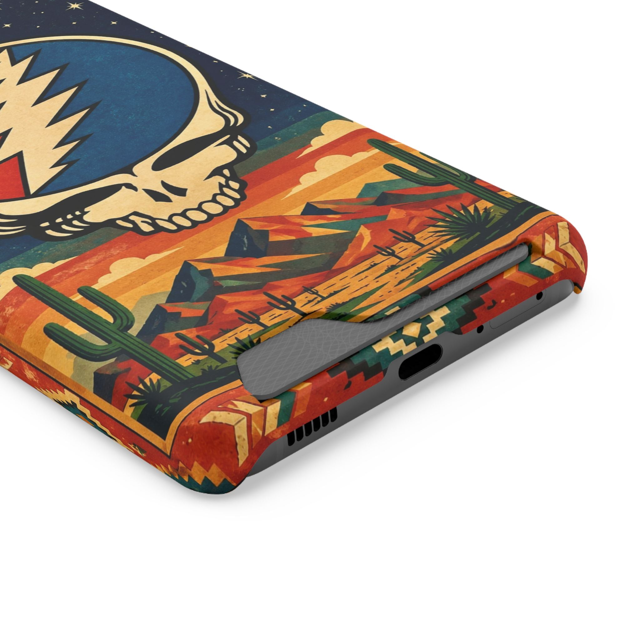 Grateful Dead Steal Your Face Skull with Lightning Bolt Phone Case | Card Holder