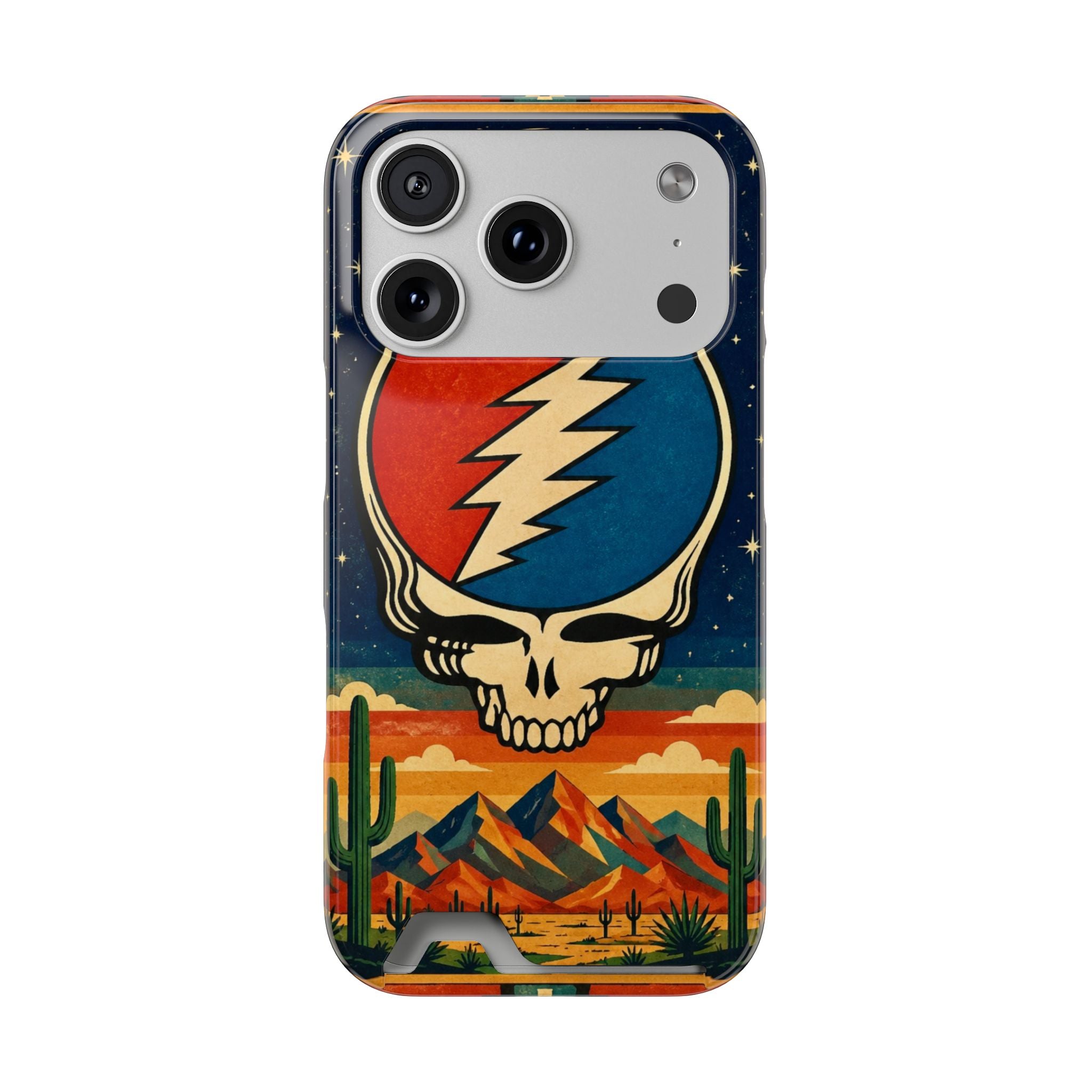 Grateful Dead Steal Your Face Skull with Lightning Bolt Phone Case | Card Holder