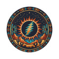 Desert Sun Grateful Dead Lightning Bolt Round Rug | Southwestern Boho Circle Decor