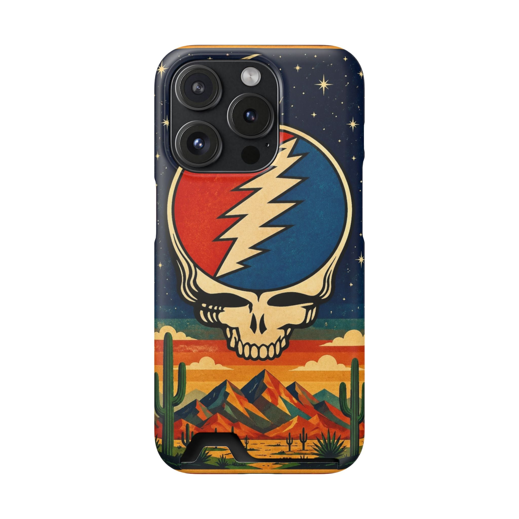 Grateful Dead Steal Your Face Skull with Lightning Bolt Phone Case | Card Holder