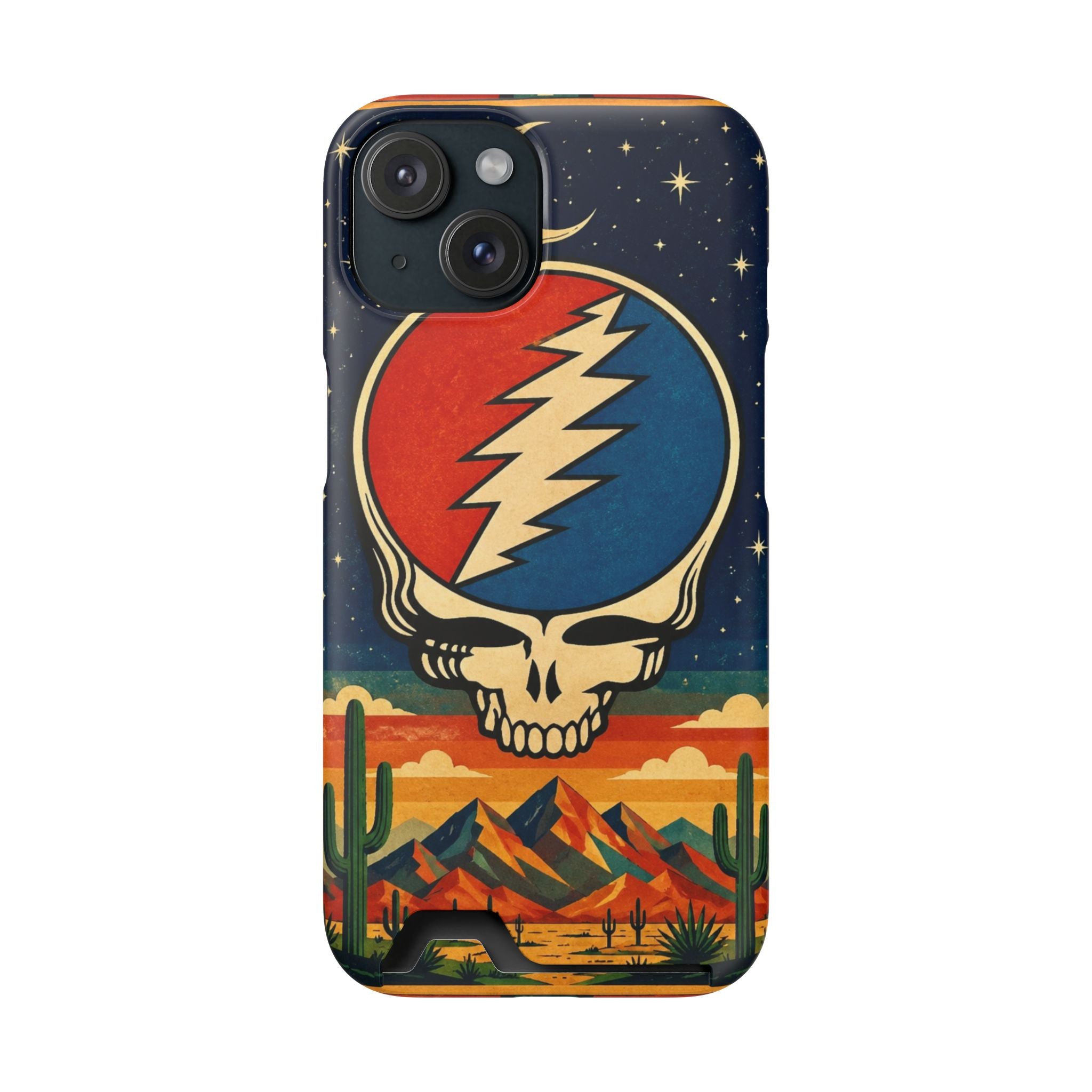 Grateful Dead Steal Your Face Skull with Lightning Bolt Phone Case | Card Holder