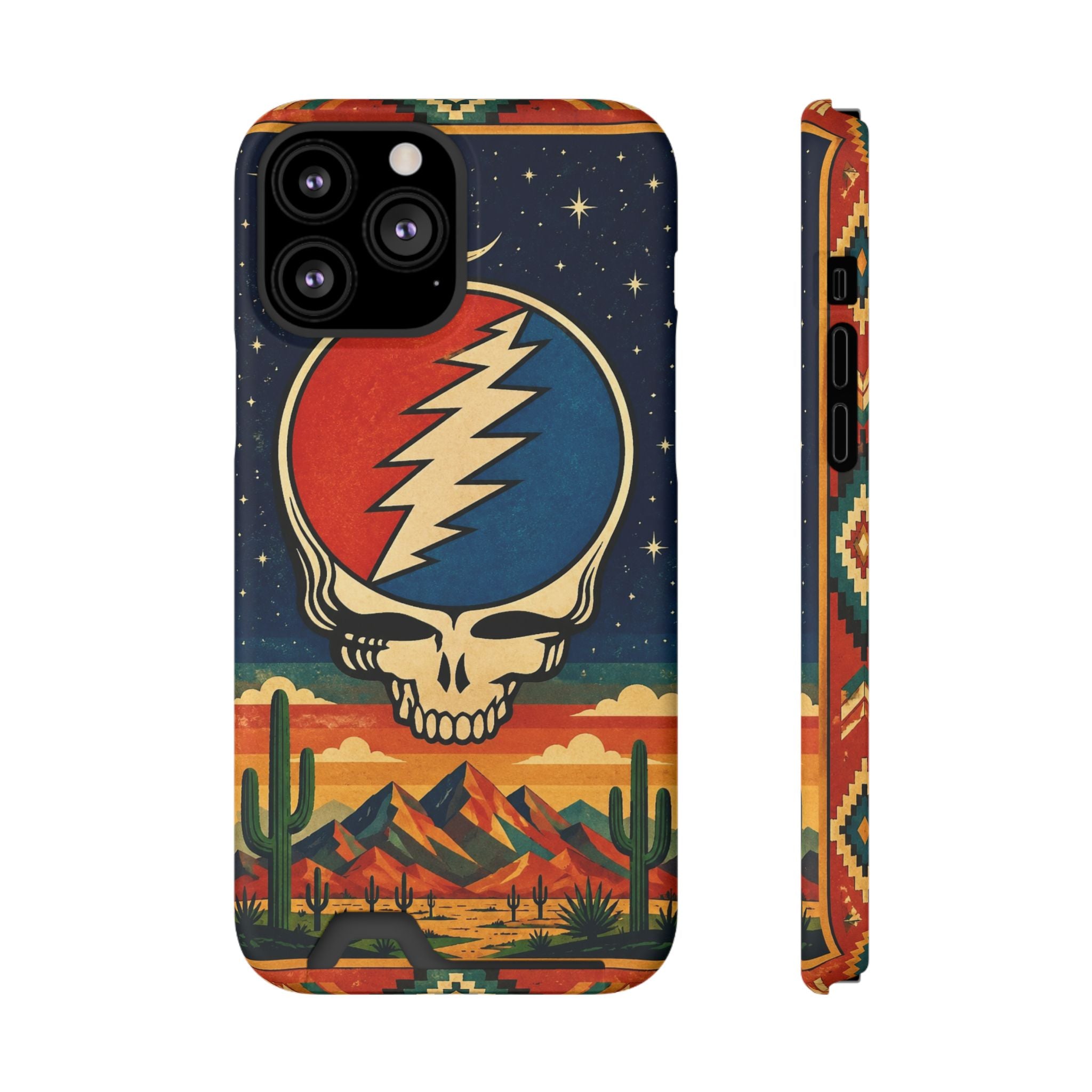 Grateful Dead Steal Your Face Skull with Lightning Bolt Phone Case | Card Holder