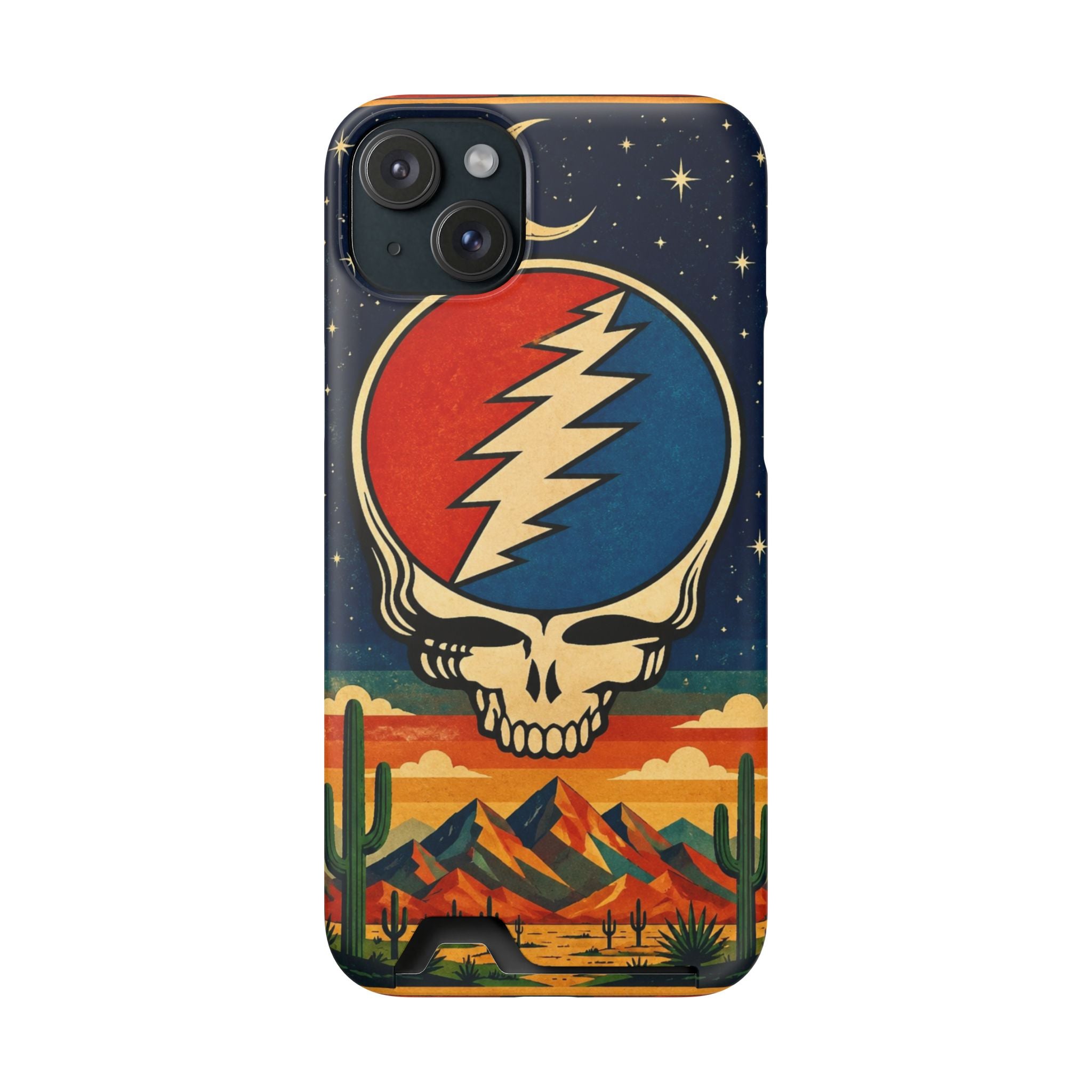 Grateful Dead Steal Your Face Skull with Lightning Bolt Phone Case | Card Holder