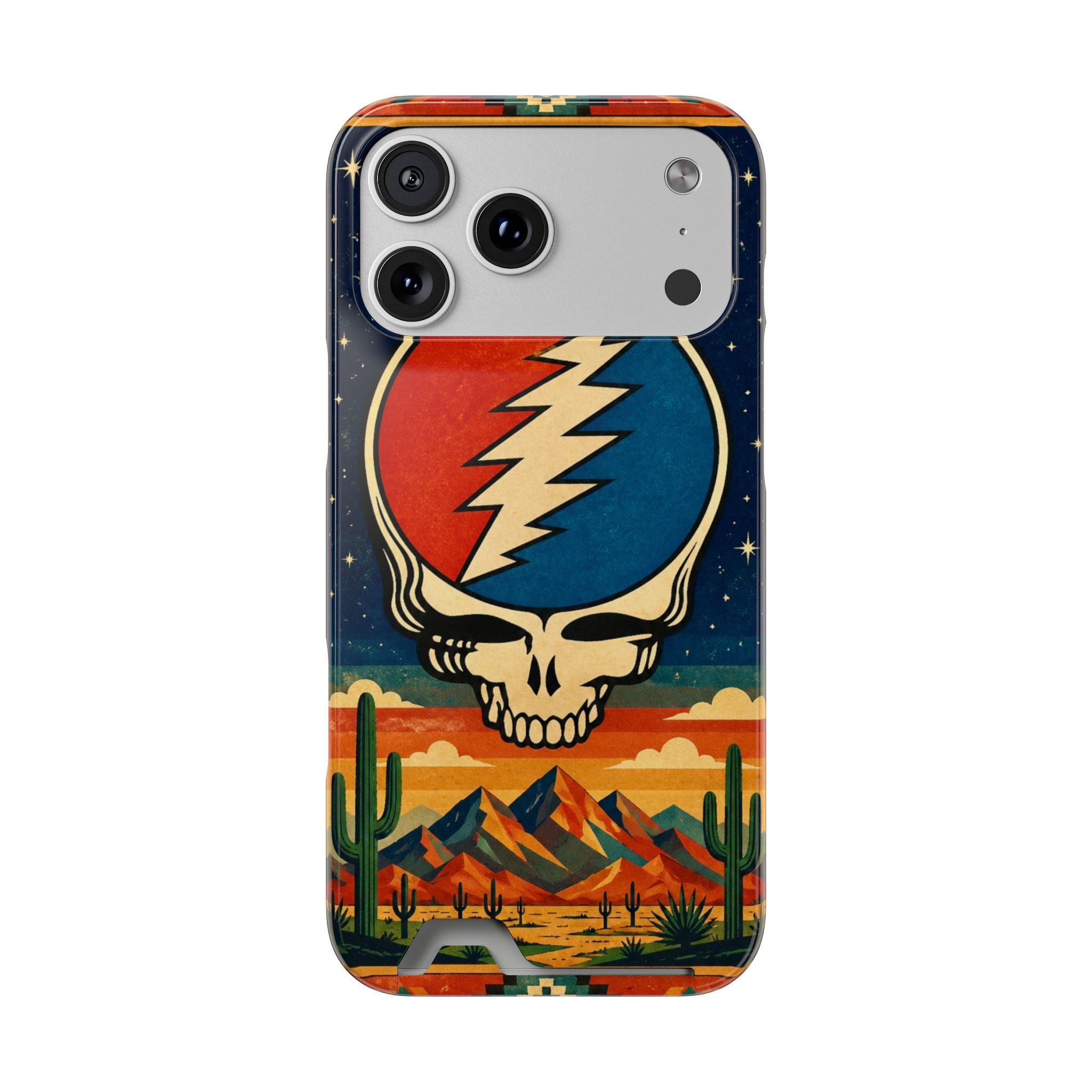 Grateful Dead Steal Your Face Skull with Lightning Bolt Phone Case | Card Holder