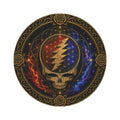 Steal Your Face Skull Round Rug | Psychedelic Lightning Bolt Mandala