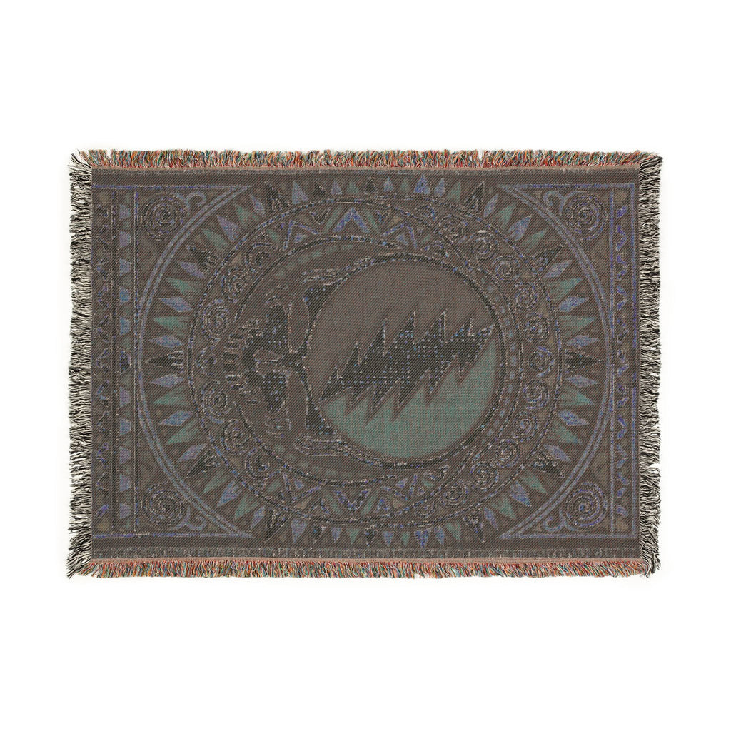 Grateful Dead Sacred Geometry Woven Blanket | Steal Your Face | Jacquard Throw