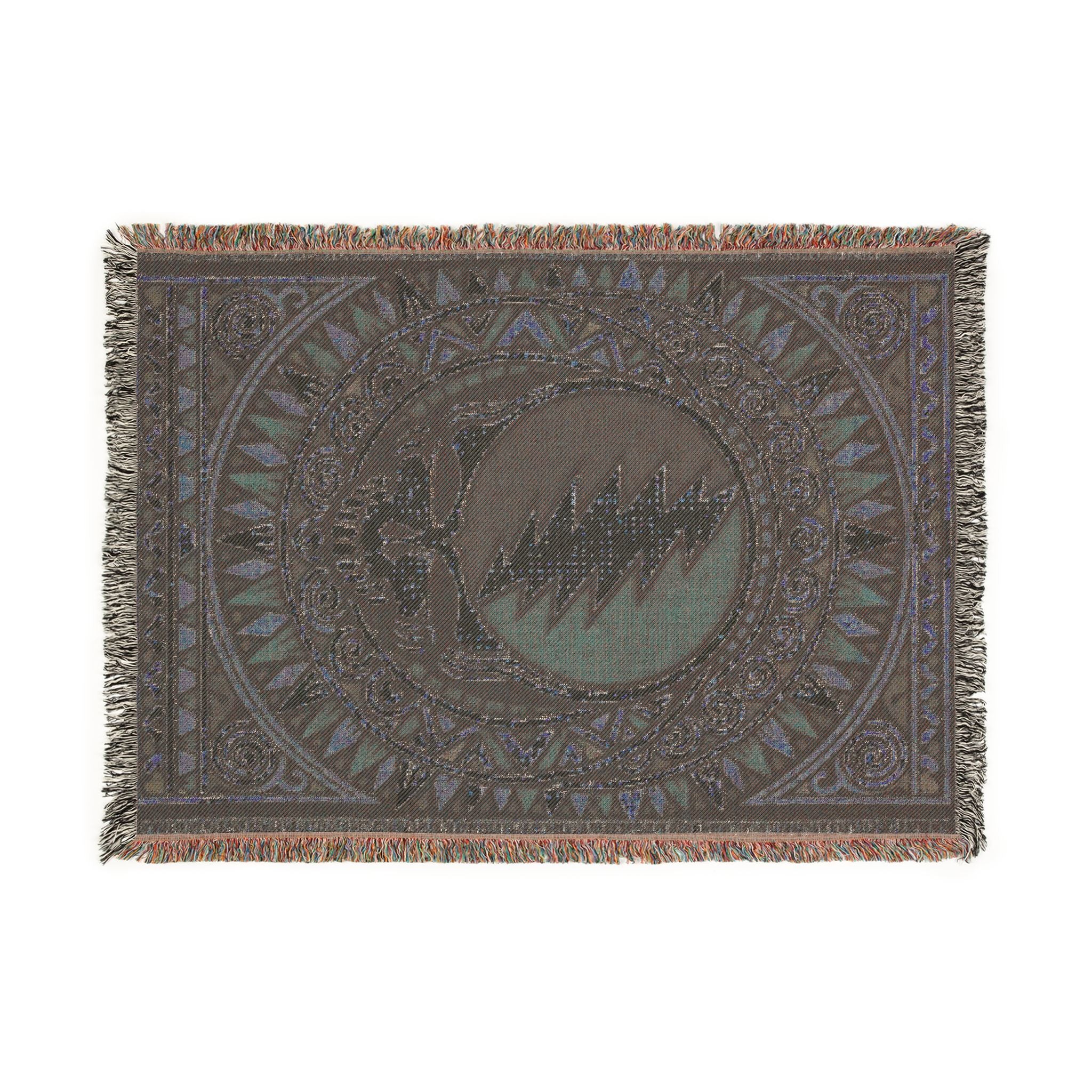 Grateful Dead Sacred Geometry Woven Blanket | Steal Your Face | Jacquard Throw