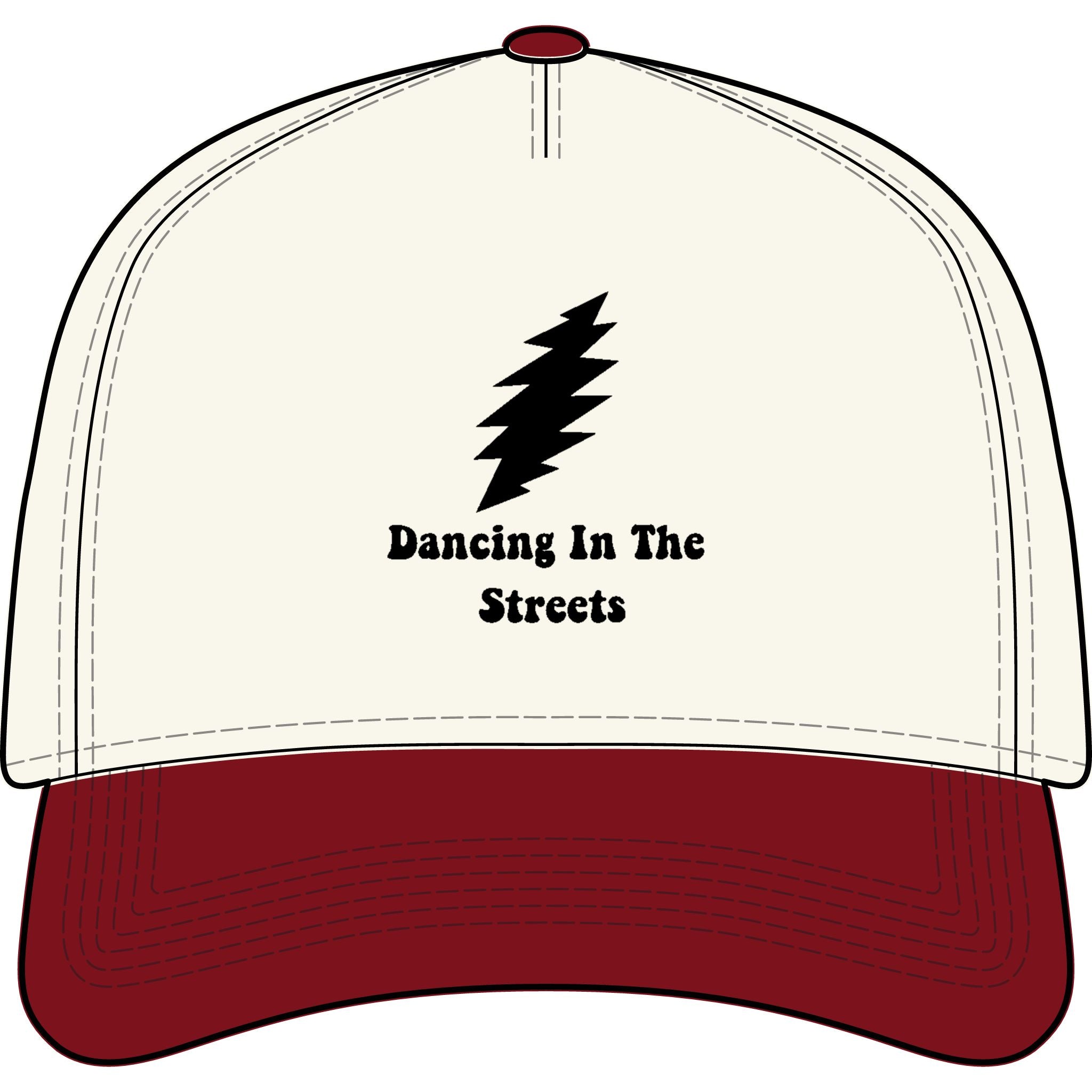 Dancing In The Streets Grateful Dead Inspired lightning bolt Cap | Two-Tone Truckershat