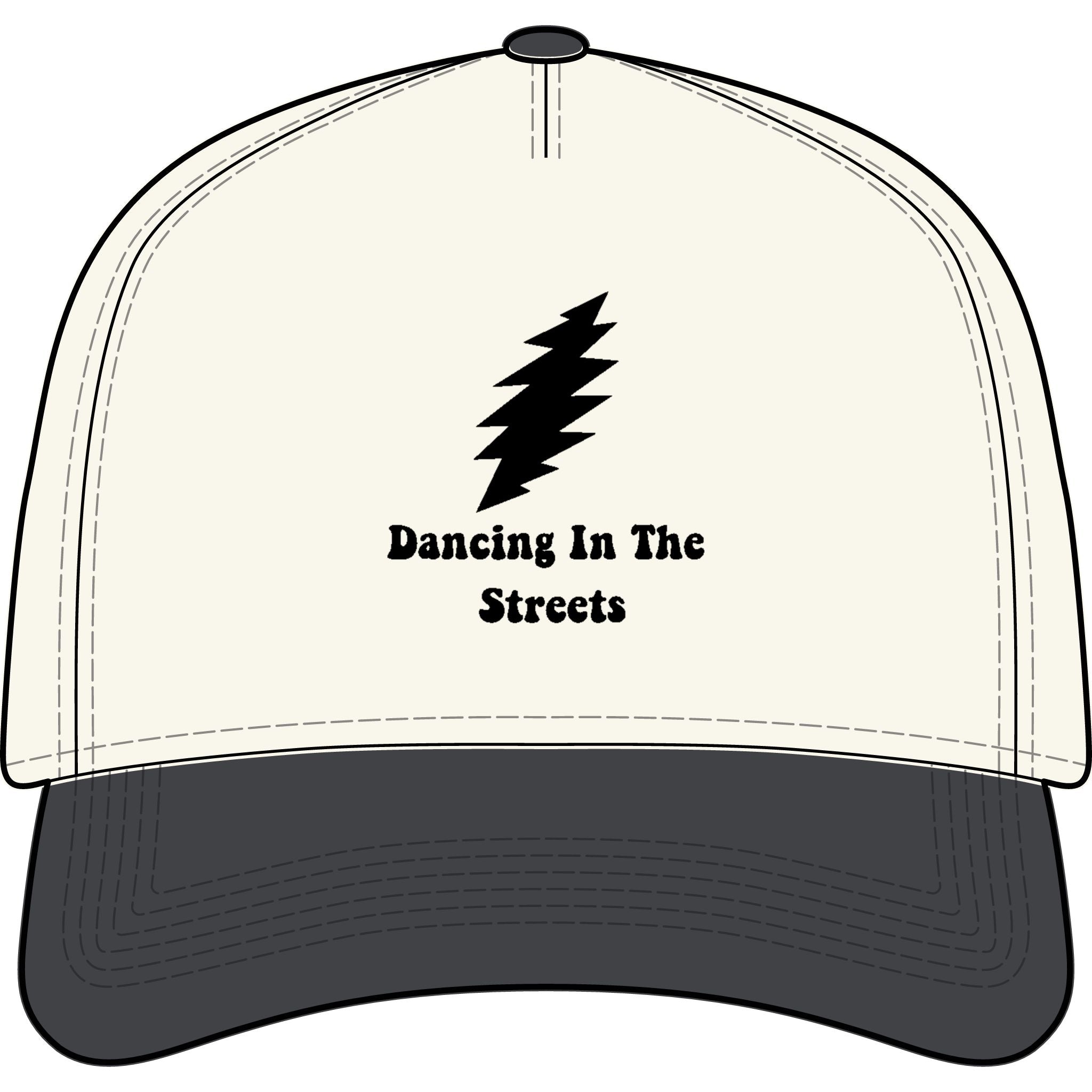 Dancing In The Streets Grateful Dead Inspired lightning bolt Cap | Two-Tone Truckershat